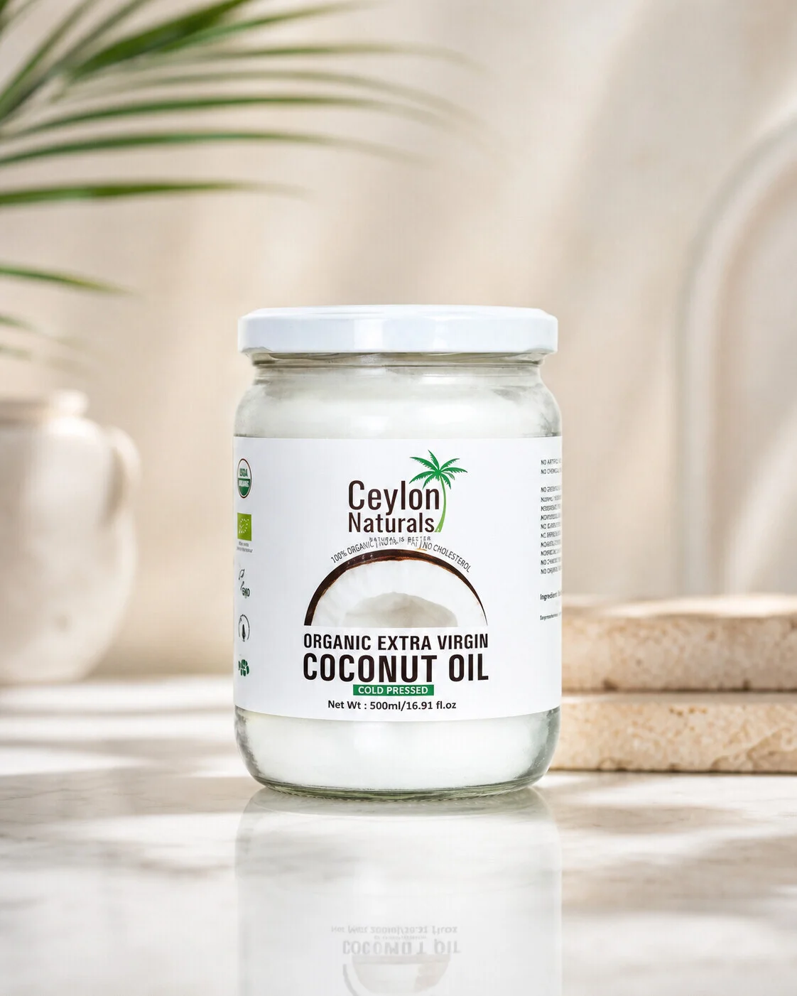 Ceylon Naturals Organic Extra Virgin Coconut Oil 500ml