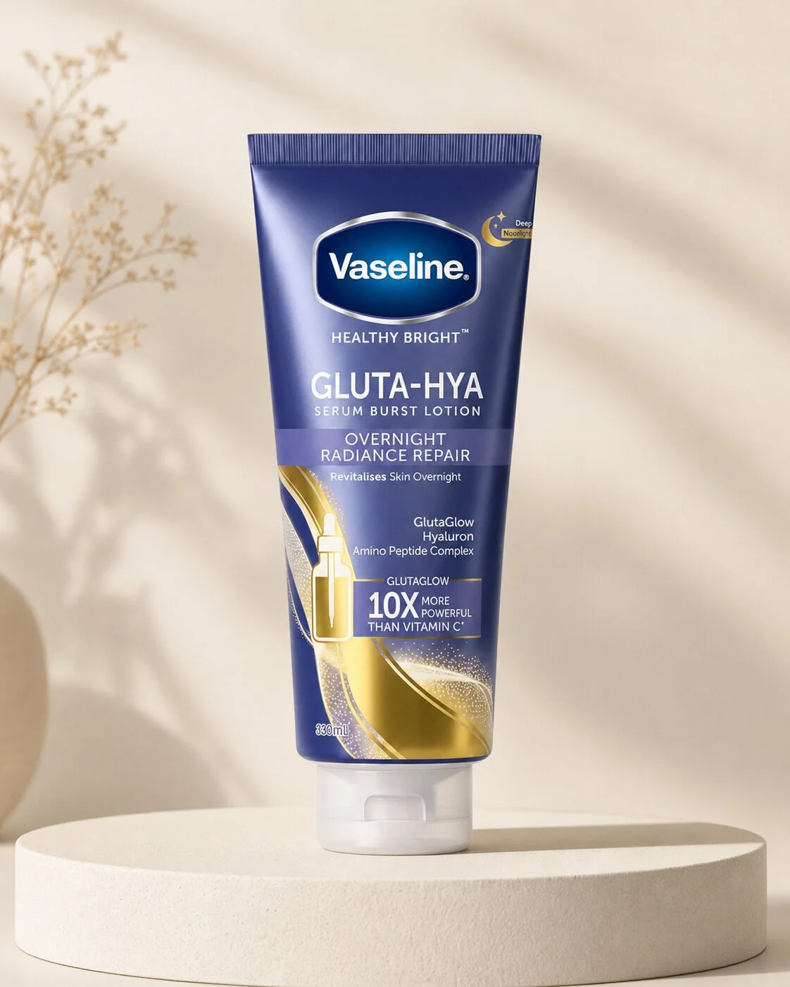 Vaseline Gluta-Hya Serum Burst Lotion Overnight Radiance Repair 300Ml 