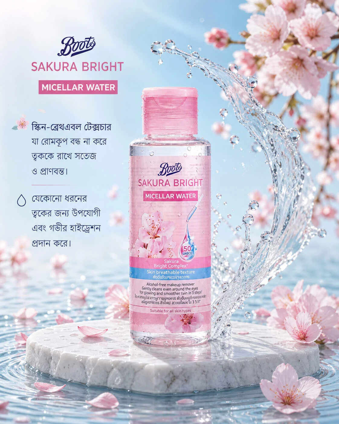 Boots Sakura Bright Micellar Water For All Skin Types 100ml