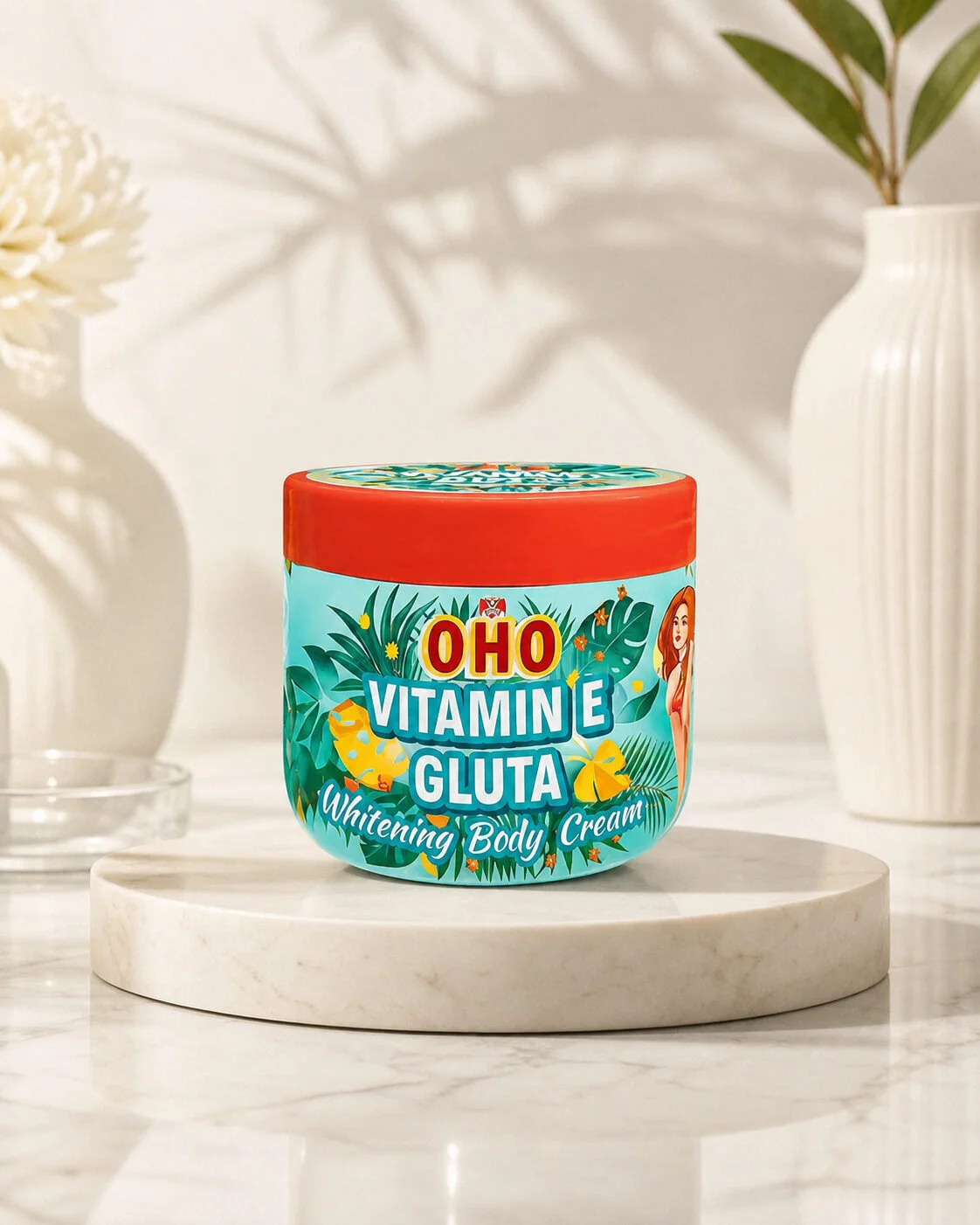 OHO Vitamin E Gluta Whitening Body Cream – 300g (Made in Thailand)