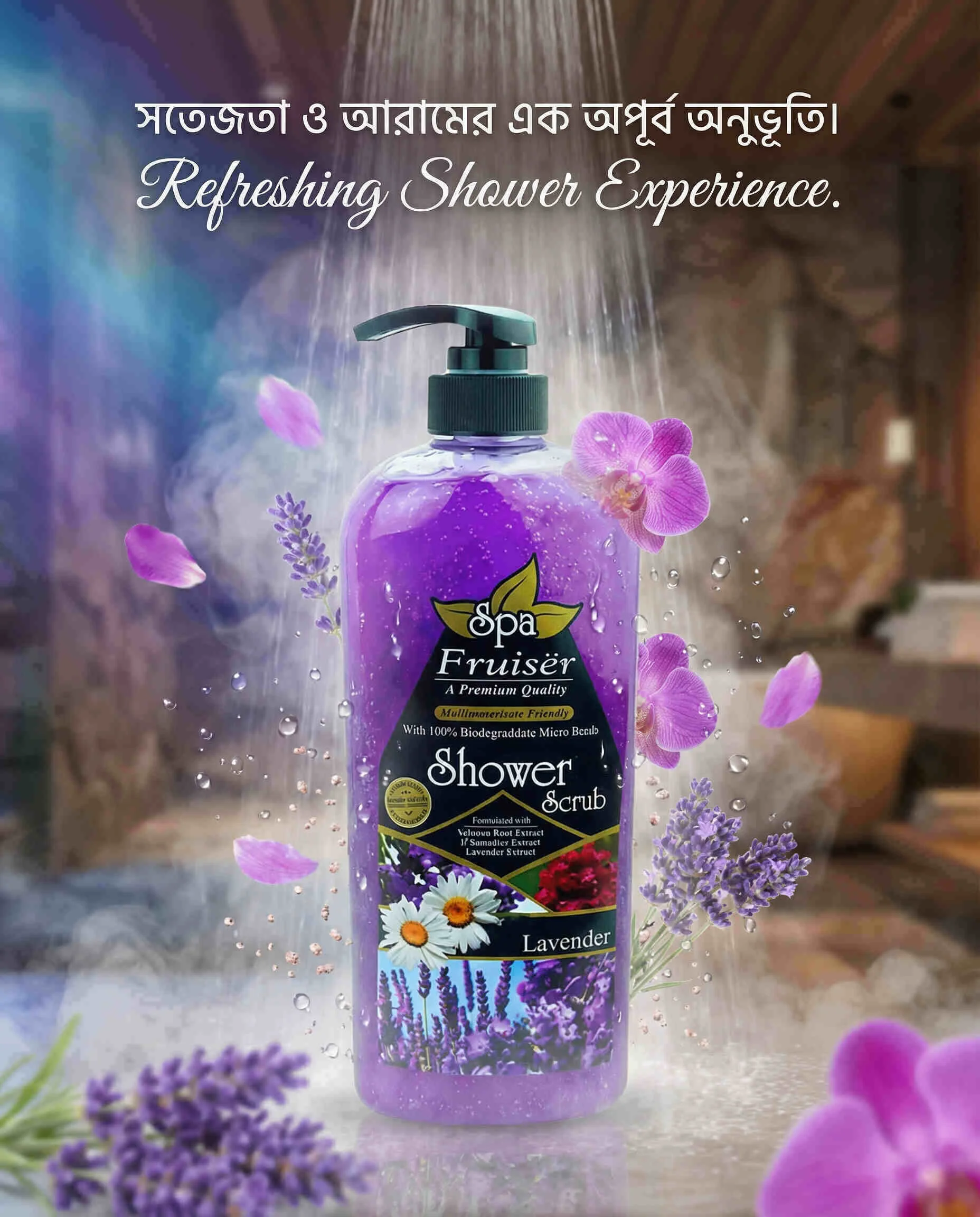 Fruiser Shower Scrub Lavender Size: 730ml Fruiser Shower Scrub Lavender Size: 730ml