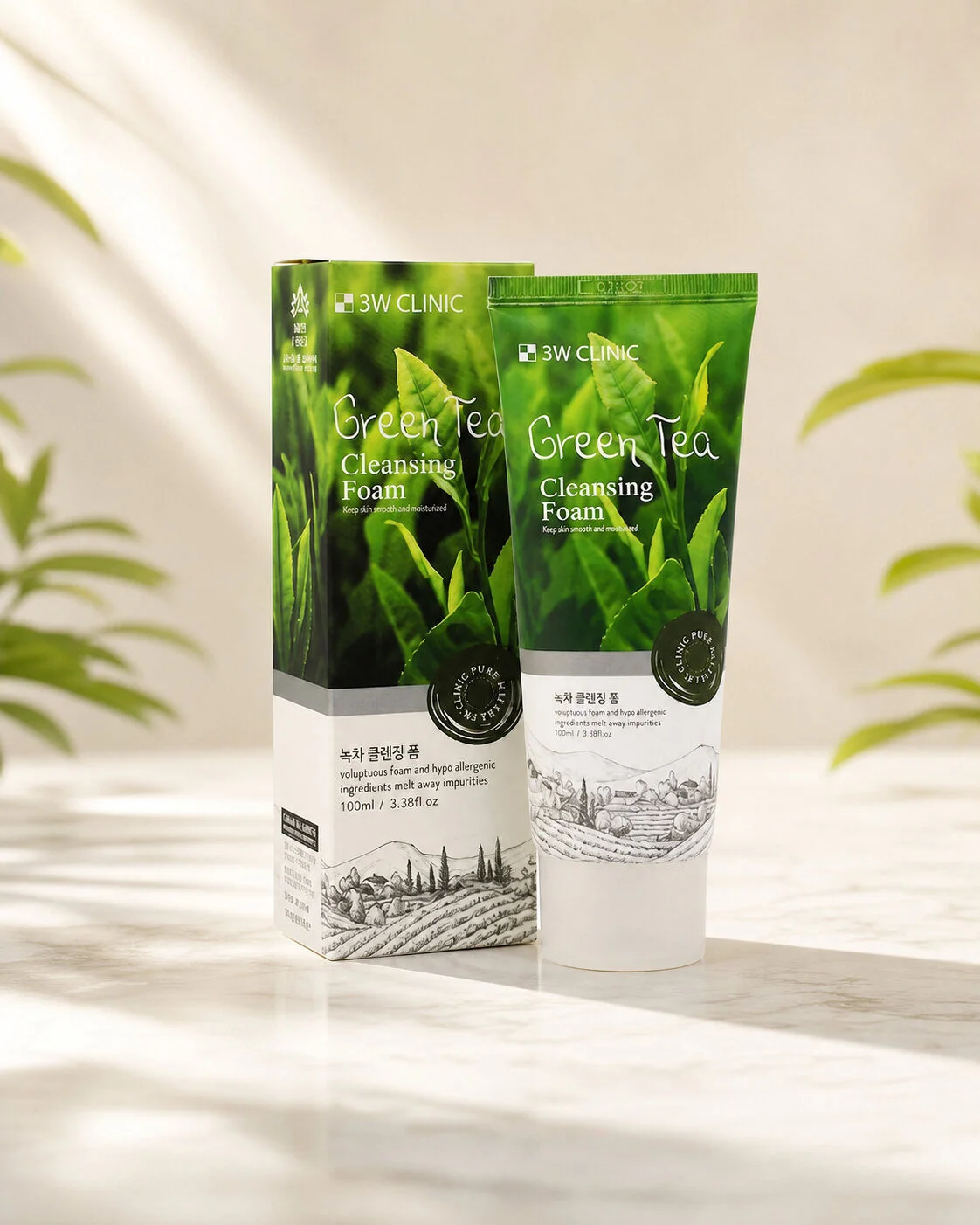 3W Clinic Green Tea Cleansing Foam 100ml