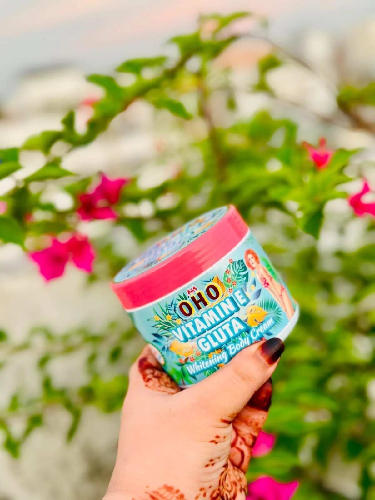 OHO Vitamin E Gluta Whitening Body Cream – 300g (Made in Thailand)