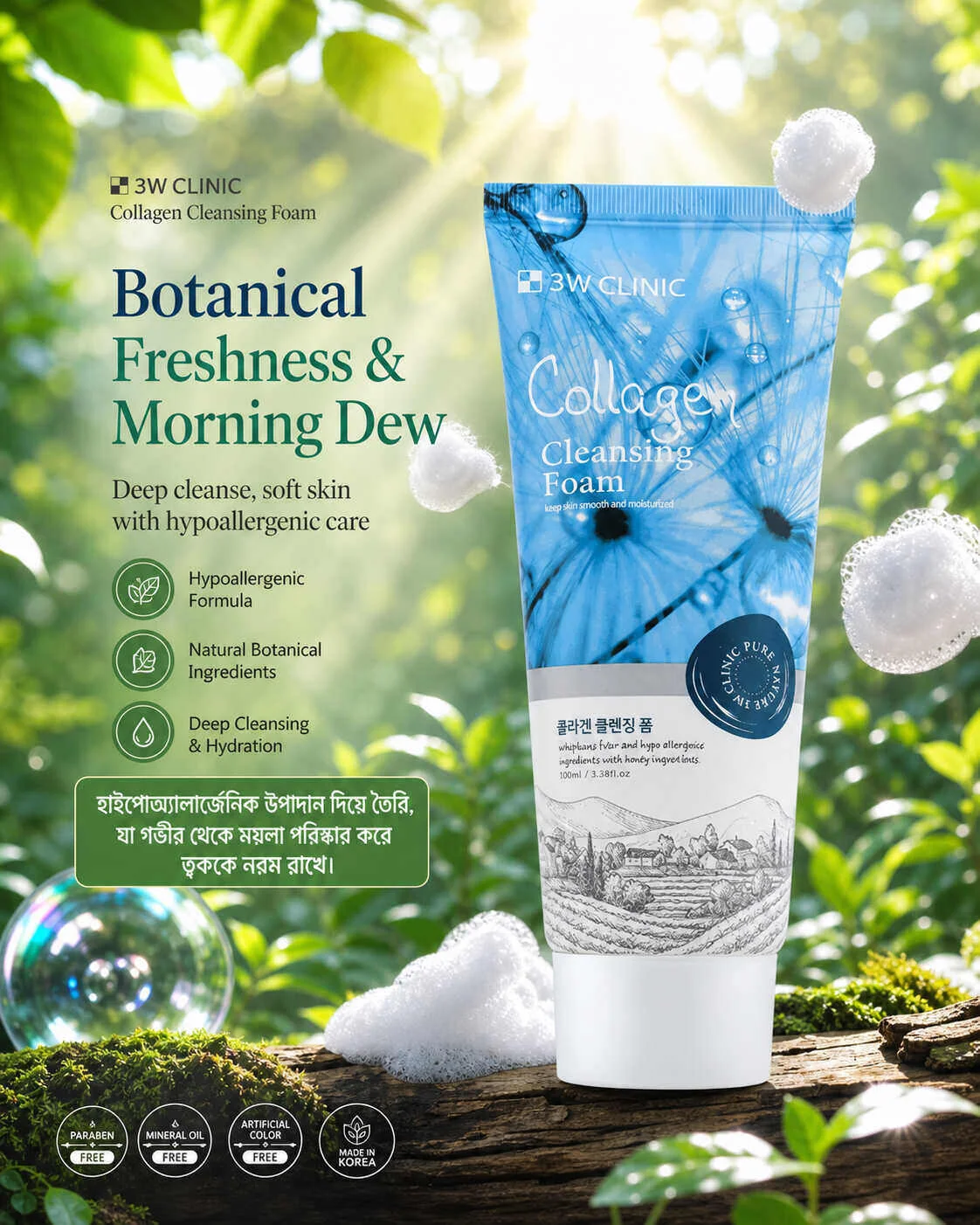 3W Clinic Collagen Cleansing Foam (100ml)