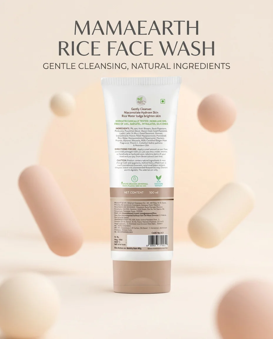 Mamaearth Rice Face Wash With Rice Water & Niacinamide (100ml)