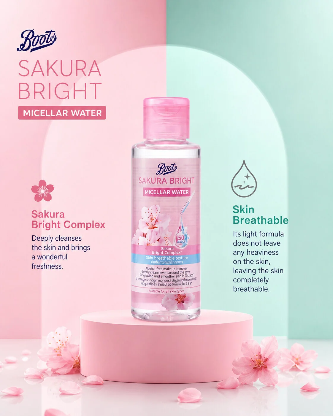 Boots Sakura Bright Micellar Water For All Skin Types 100ml
