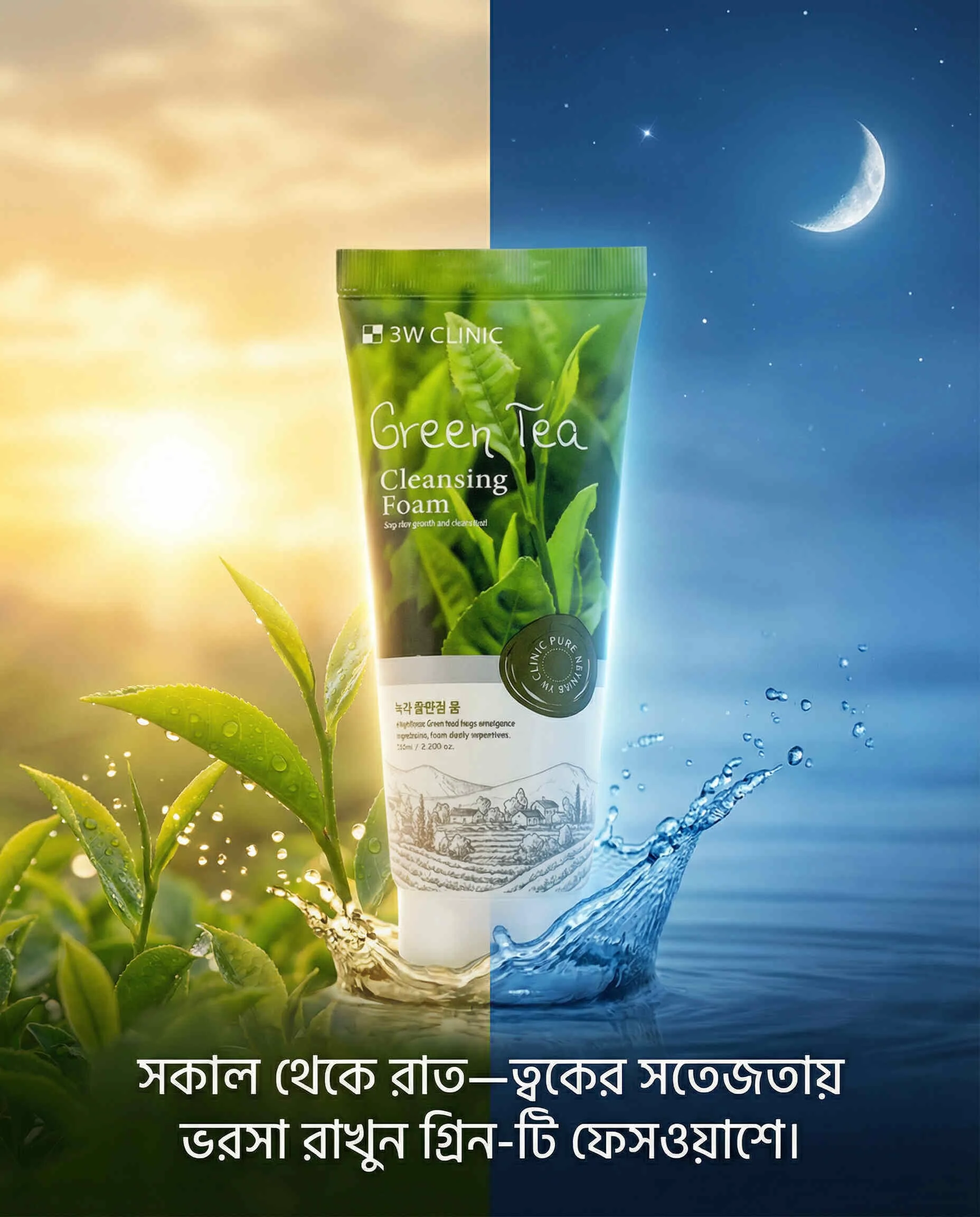 3W Clinic Green Tea Cleansing Foam 100ml
