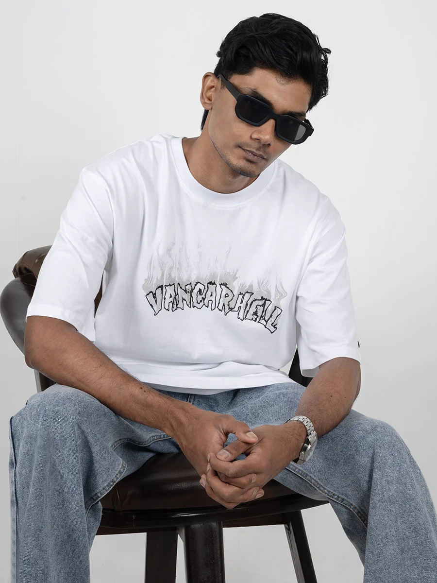  White drop shoulder t-shirt 
