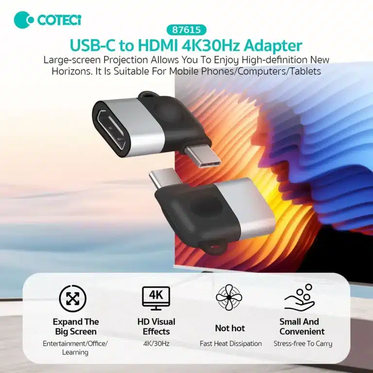 COTECi 87615 USB-C to HDMI 4K30Hz Adapter