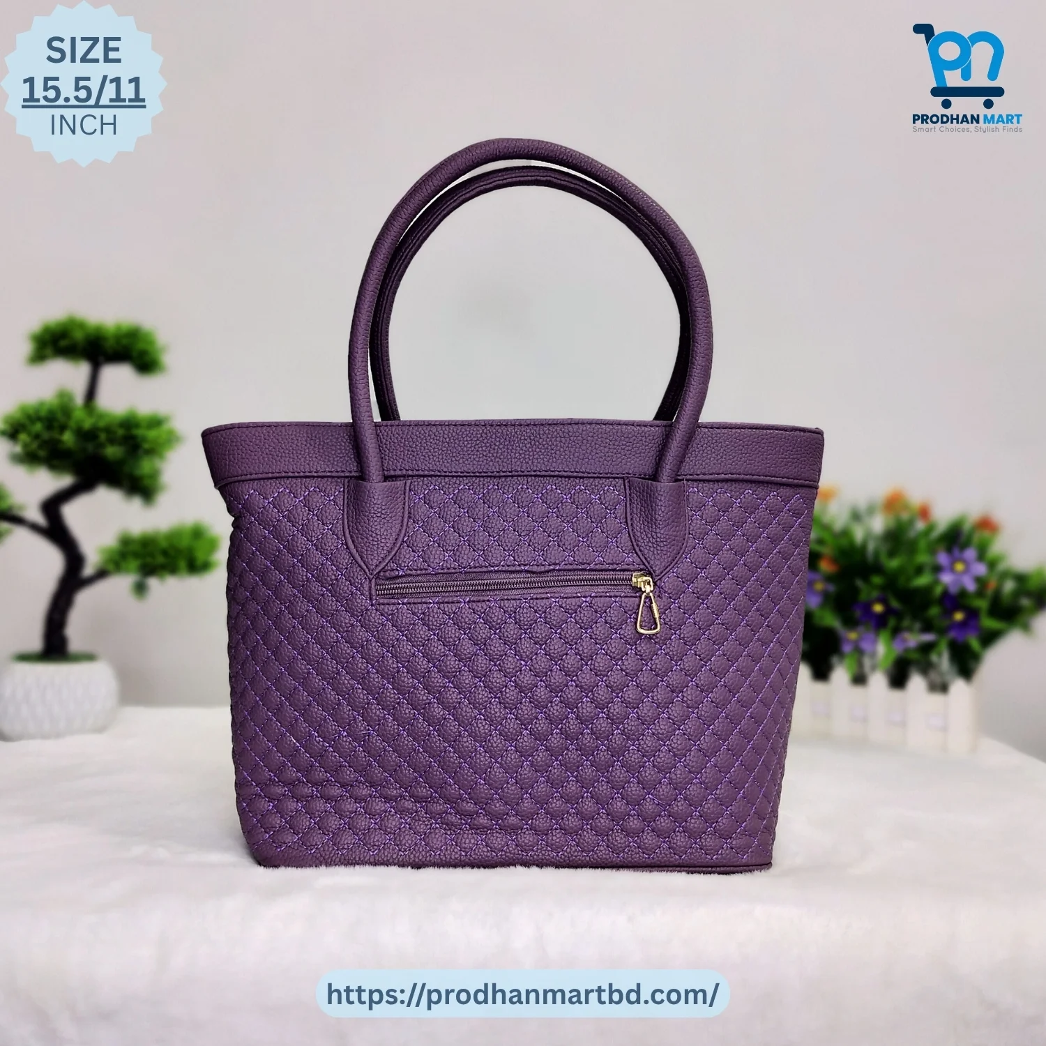 Luxury Quilted Tote Bag (Purple Color) Luxury Quilted Tote Bag (Purple Color)