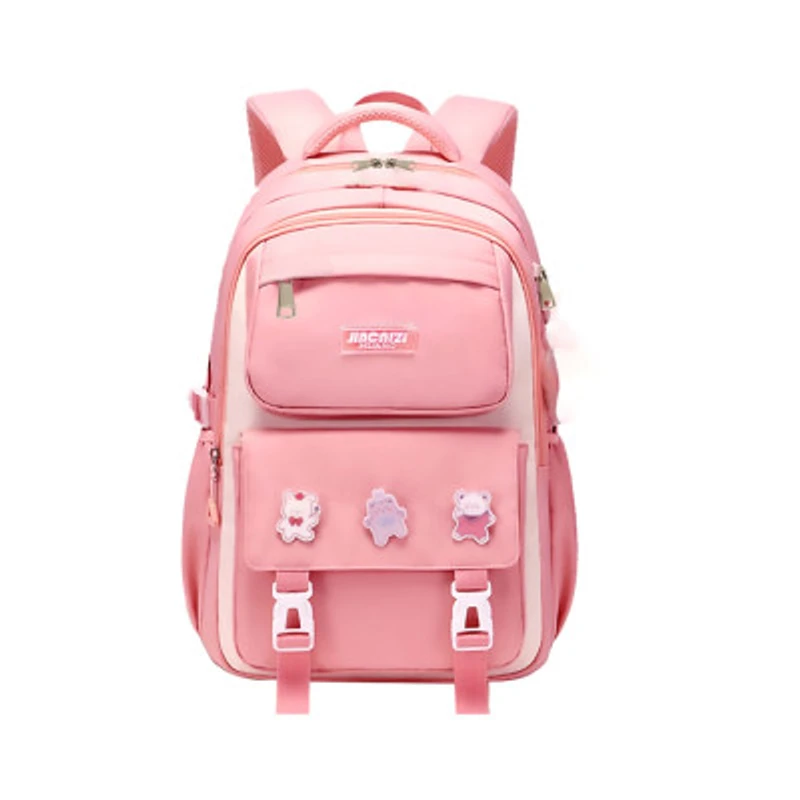 (Class 3-7) Semi-Waterproof Primary School Bag (Pink Color)