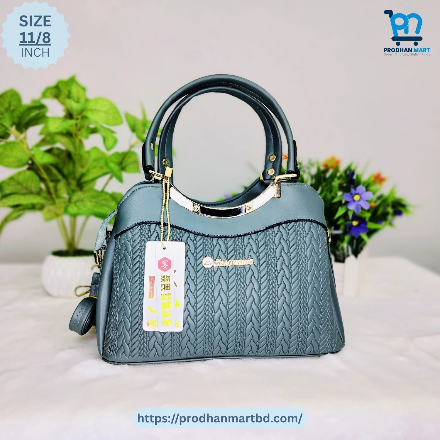 Premium Dual Handle Handbag (Ash Blue Color) Premium Dual Handle Handbag (Ash Blue Color)