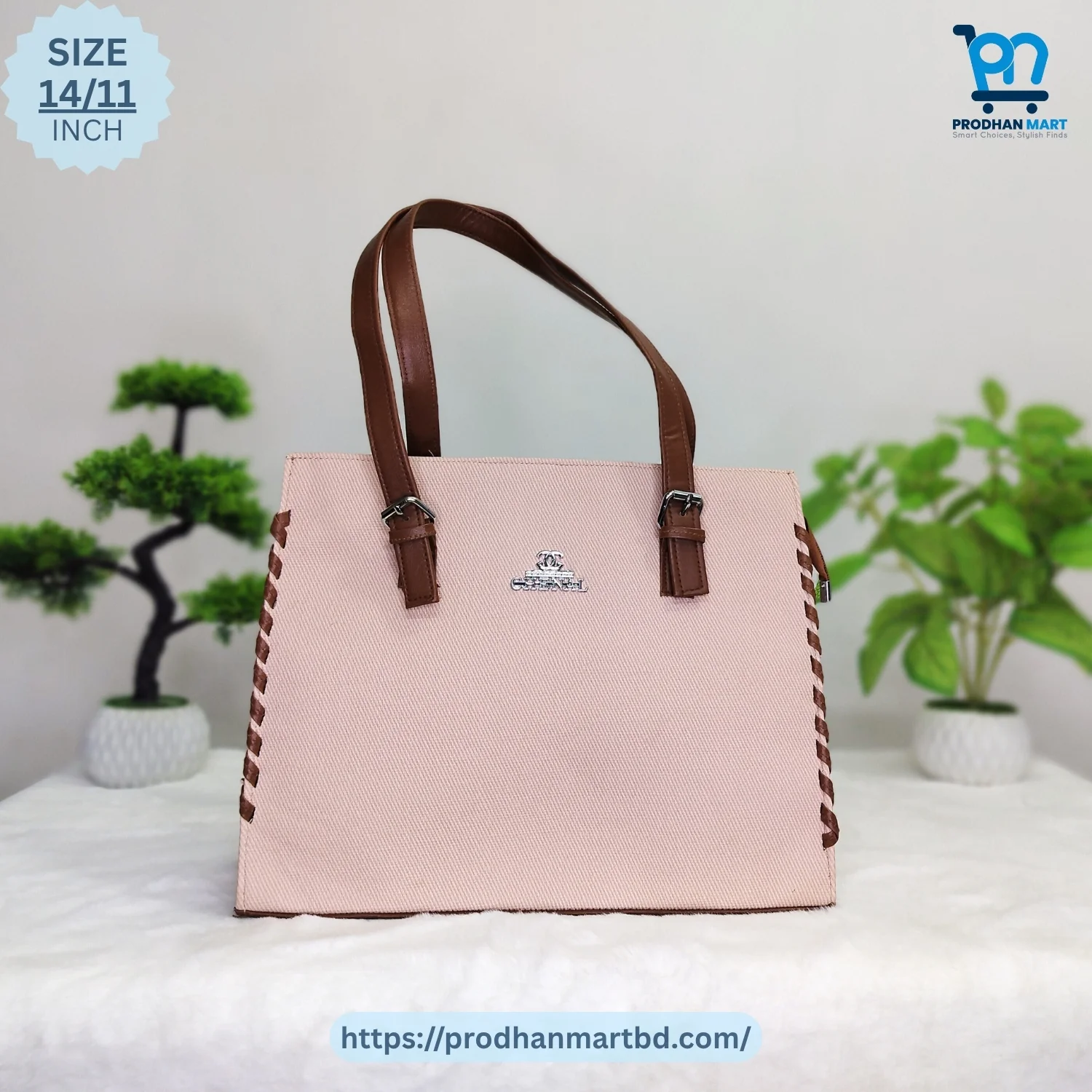Classic Side-Stitched Handbag (Pink Color) Classic Side-Stitched Handbag (Pink Color)