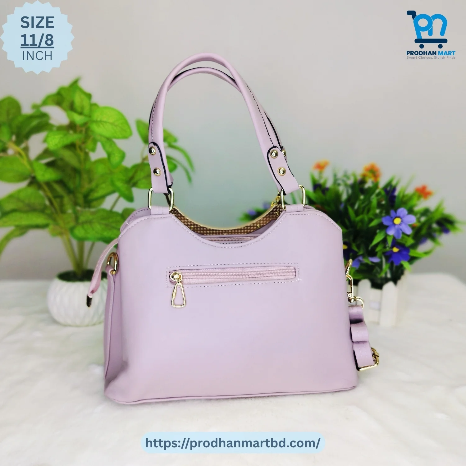 Premium Dual Handle Handbag (Light Lavender Color) Premium Dual Handle Handbag (Light Lavender Color)