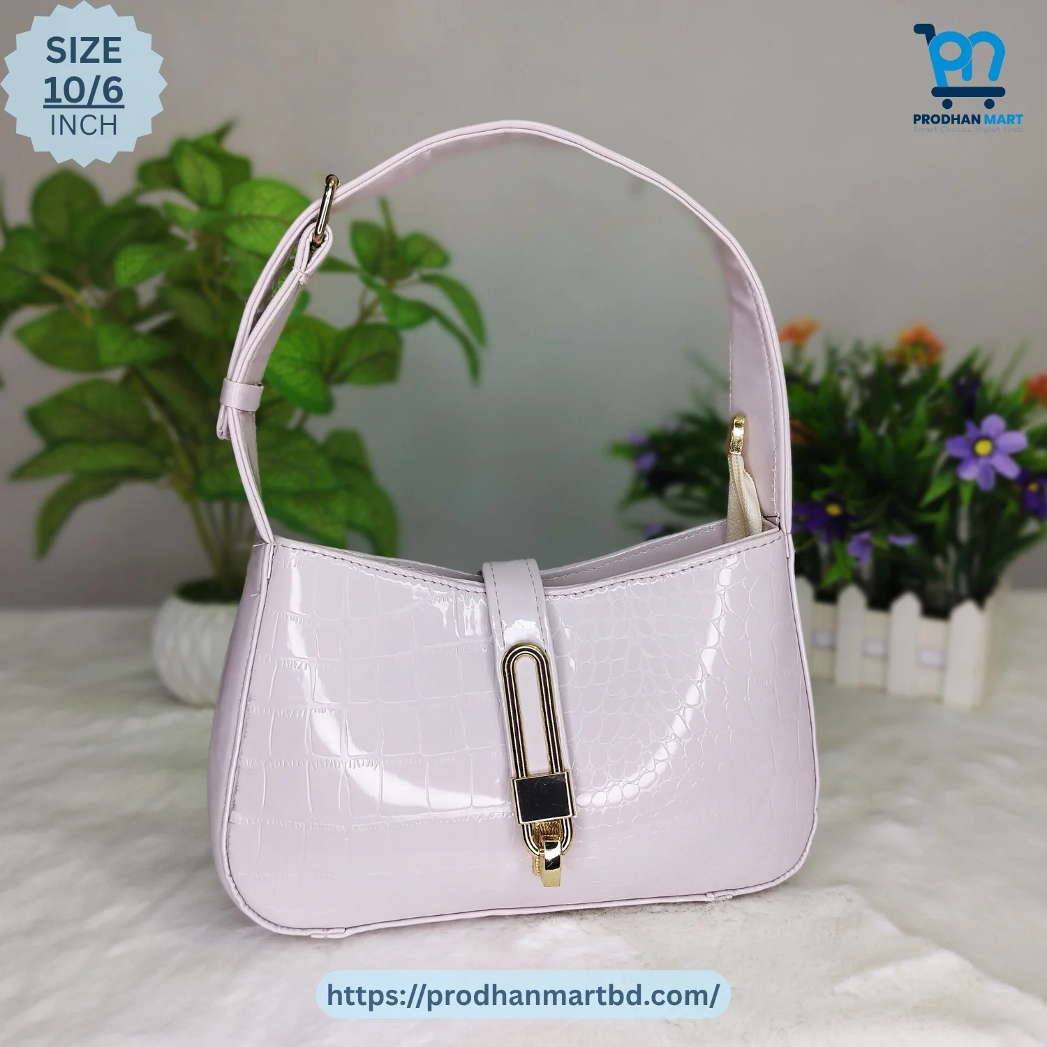 Classic Glossy Shoulder Bag (Light Lavender Color) Classic Glossy Shoulder Bag (Light Lavender Color)