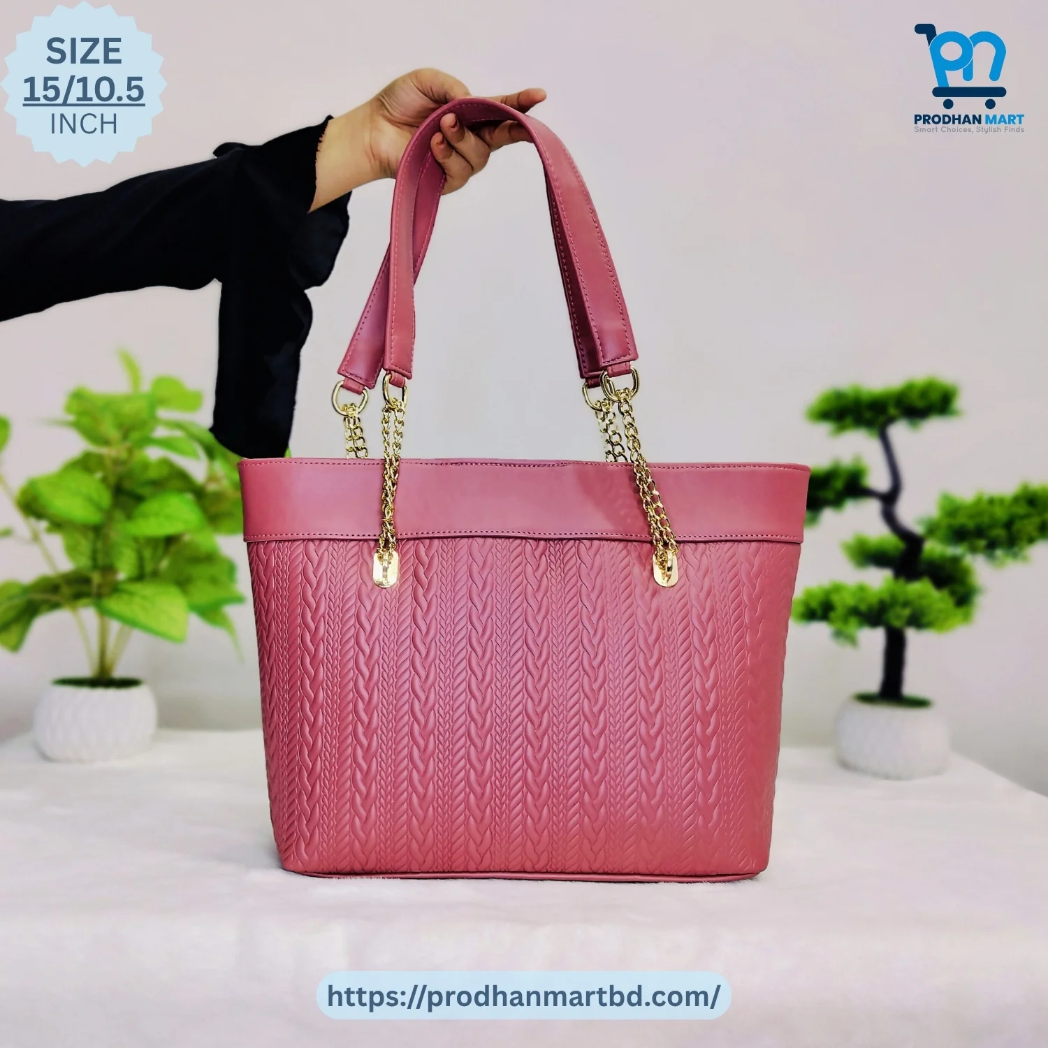 Luxury Chain Handle Handbag (Pink Color) Luxury Chain Handle Handbag (Pink Color)