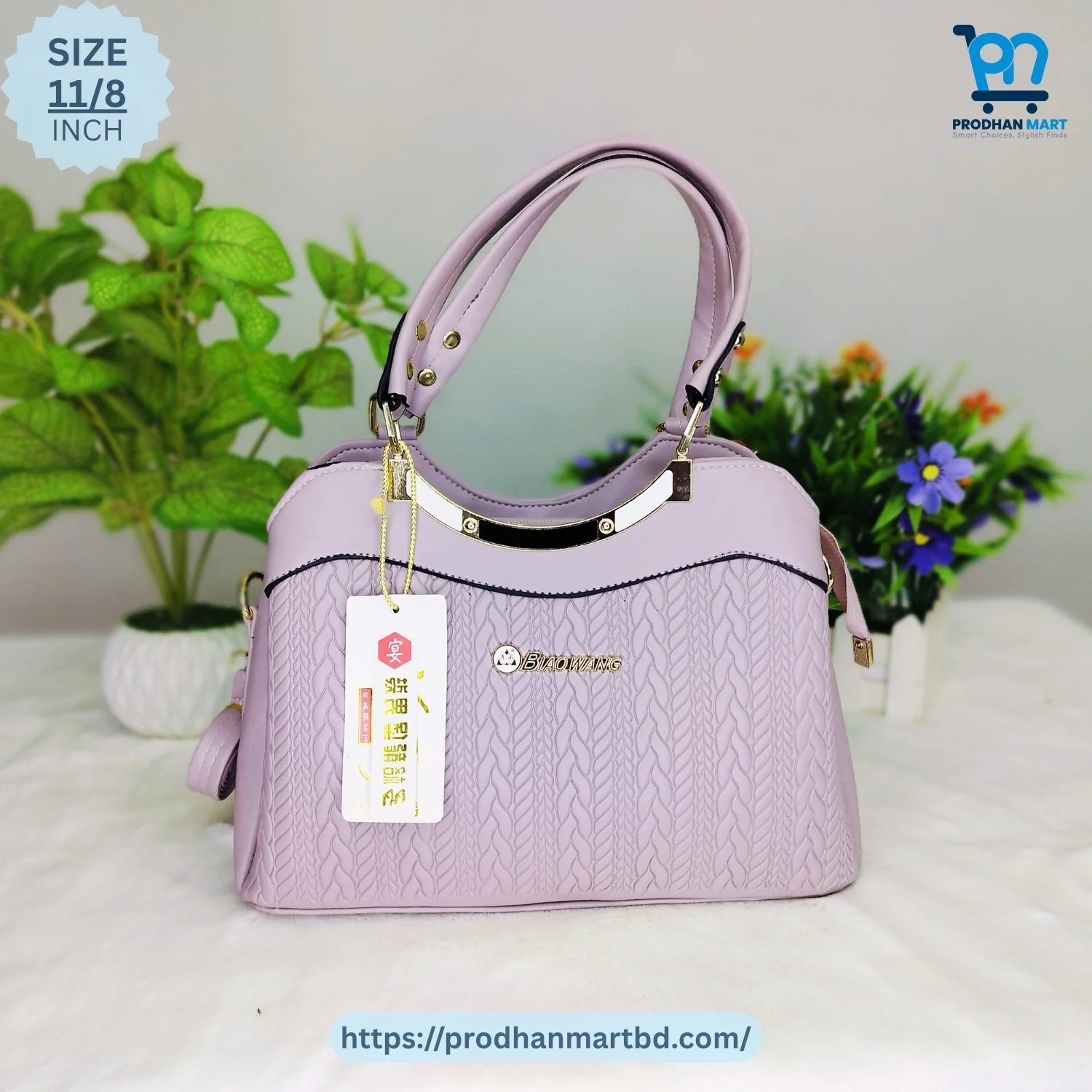 Premium Dual Handle Handbag (Light Lavender Color) Premium Dual Handle Handbag (Light Lavender Color)