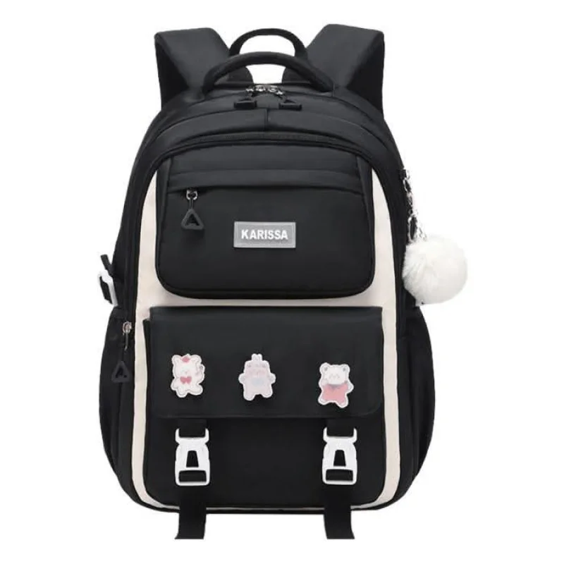 (Class 3-7) Semi-Waterproof Primary School Bag (Black Color)