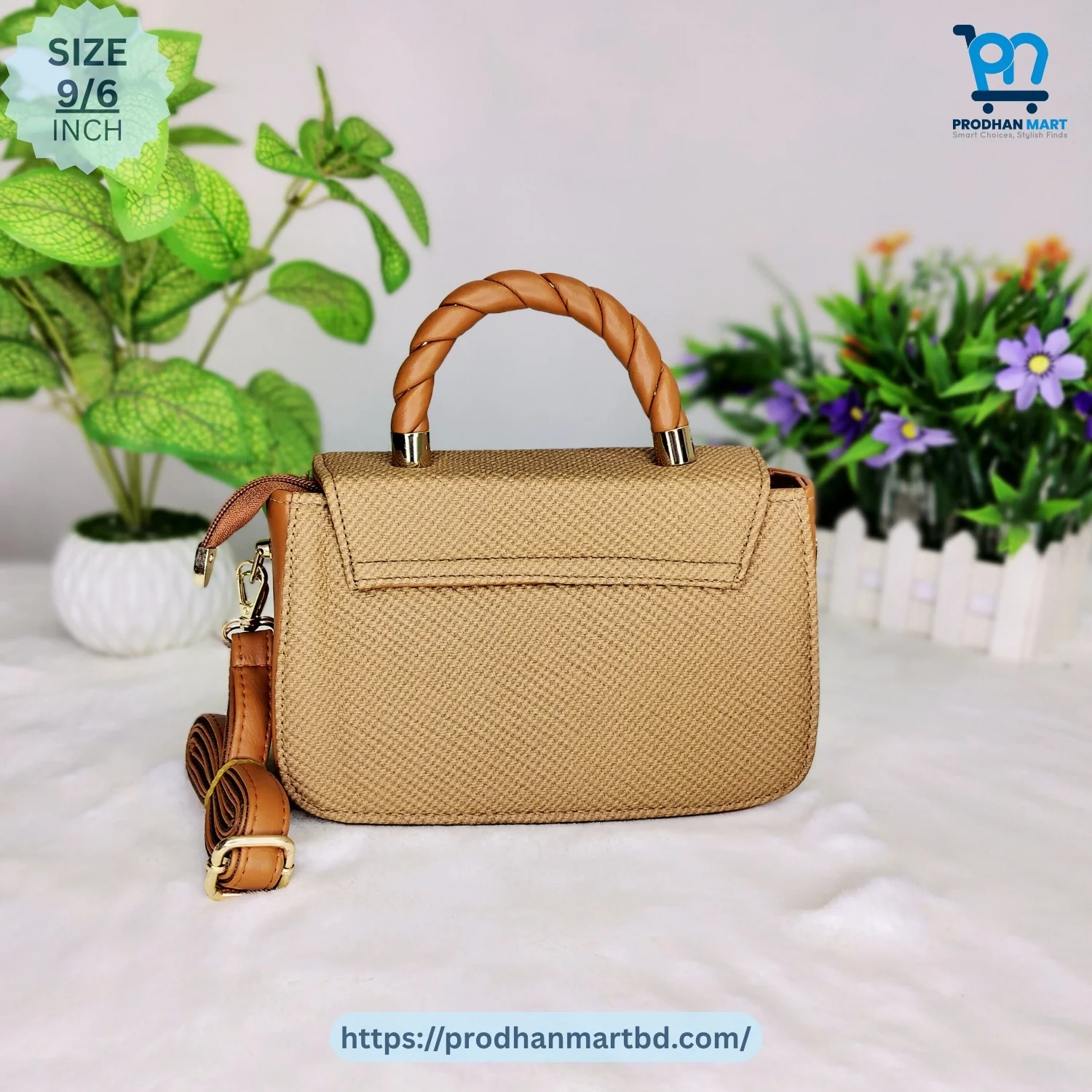 Elegant Twisted Handle Handbag (Camel Brown Color) Elegant Twisted Handle Handbag (Camel Brown Color)