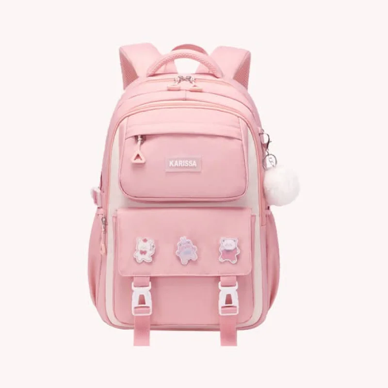 (Class 2-5) Semi-Waterproof Primary School Bag (Pink Color)