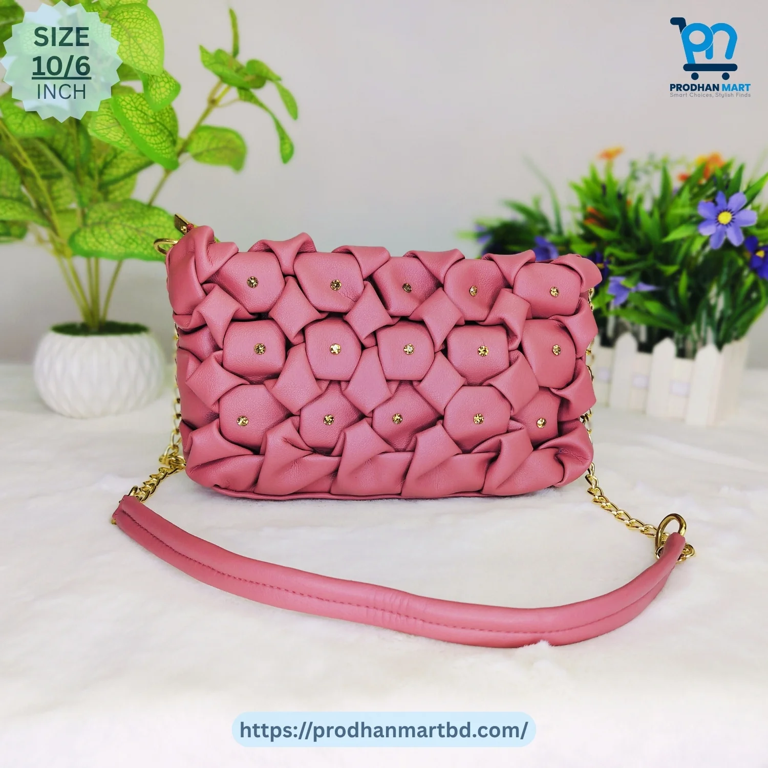 Luxury Diamond Stud Shoulder Bag (Rose Pink Color) Luxury Diamond Stud Shoulder Bag (Rose Pink Color)