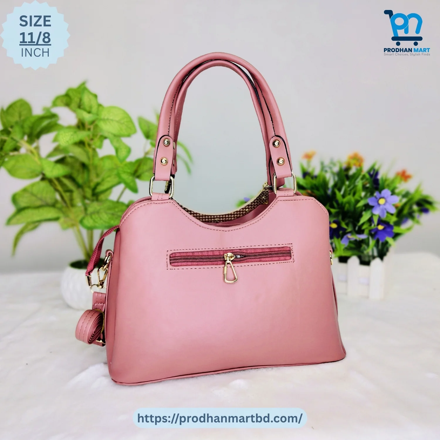 Premium Dual Handle Handbag (Rose Pink Color) Premium Dual Handle Handbag (Rose Pink Color)