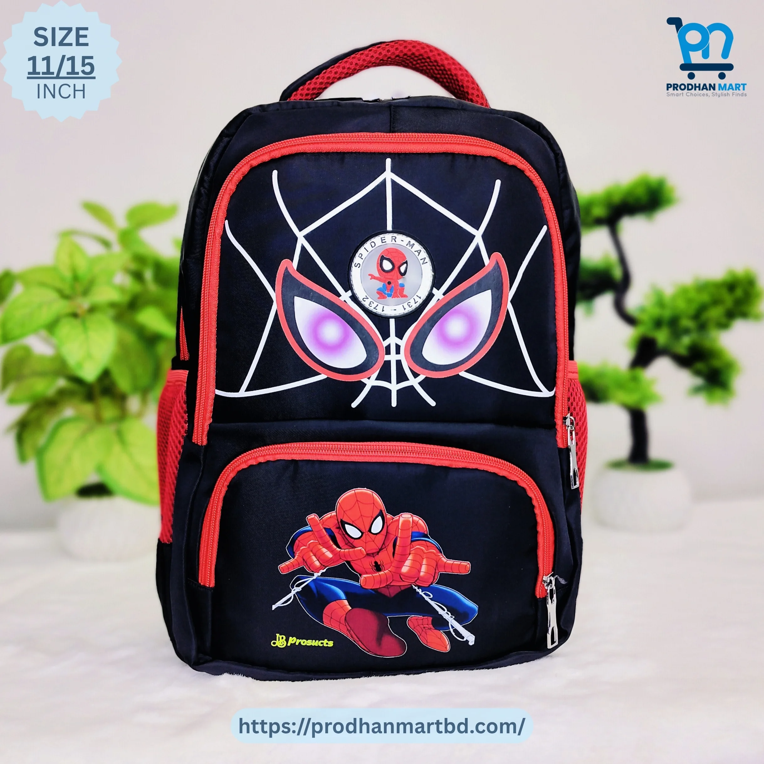 (Class 0-3) Spider Man School Bag II (Black Color)