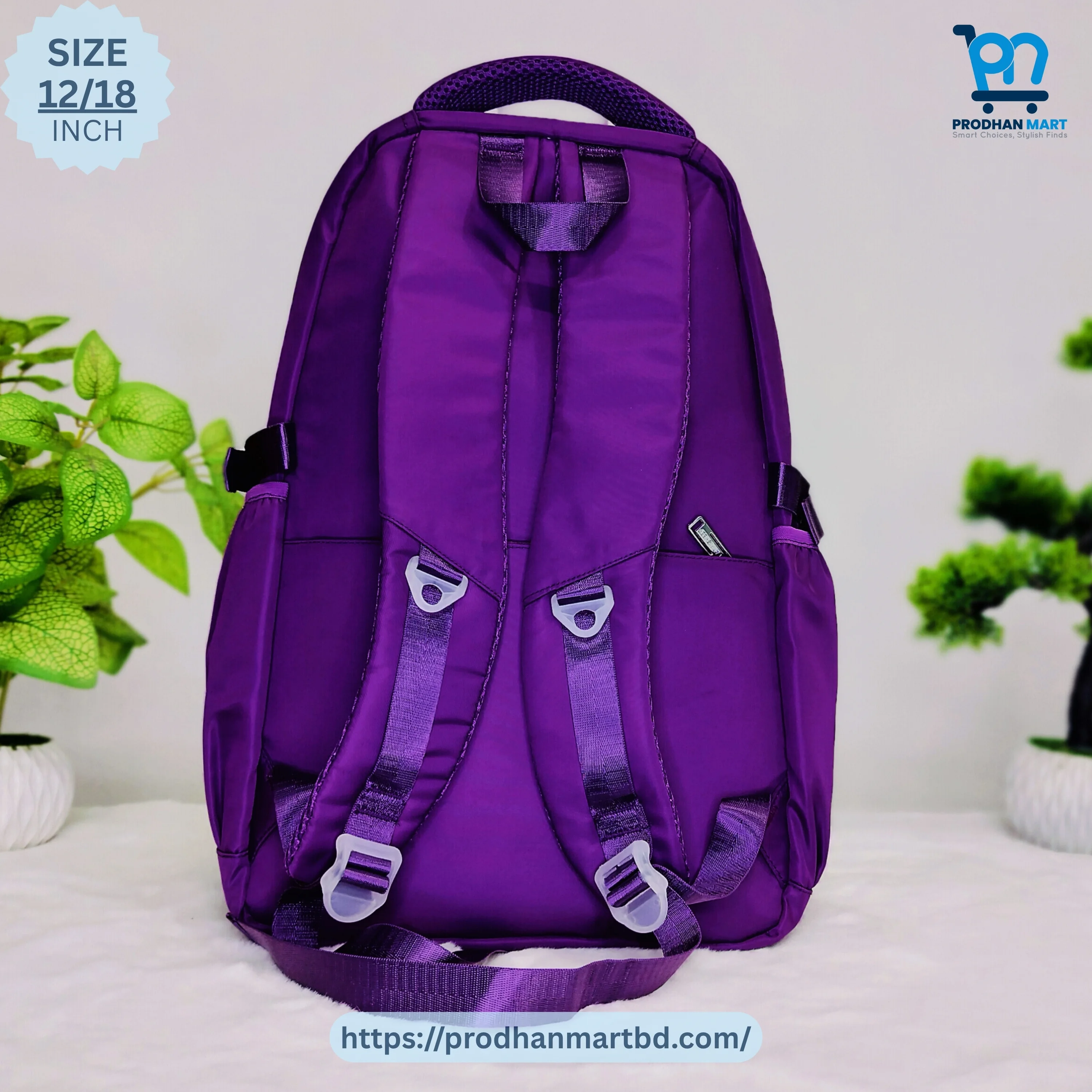 (Class 5-10) School Bag (Dark Purple Color)