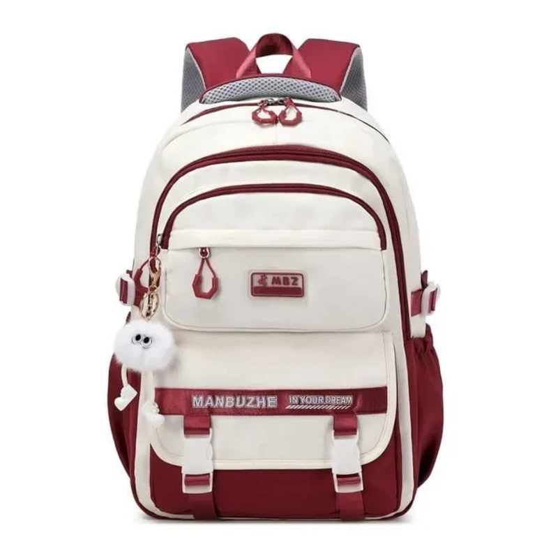 (Class 3-10) Academy Style Semi-Waterproof School Bag (Maroon Color) (Class 3-10) Academy Style Semi-Waterproof School Bag (Maroon Color)