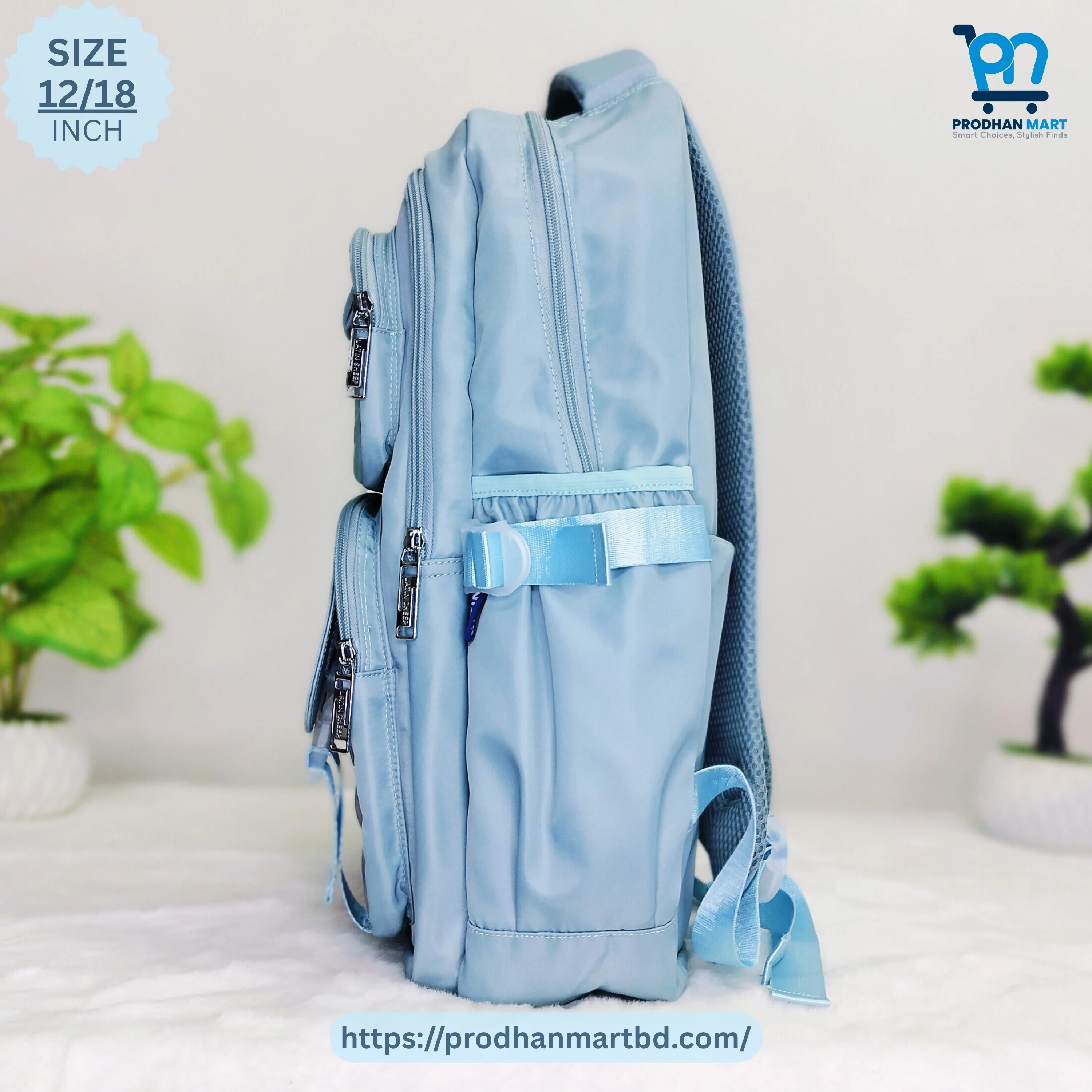 (Class 5-10) School Bag (Sky Blue Color)