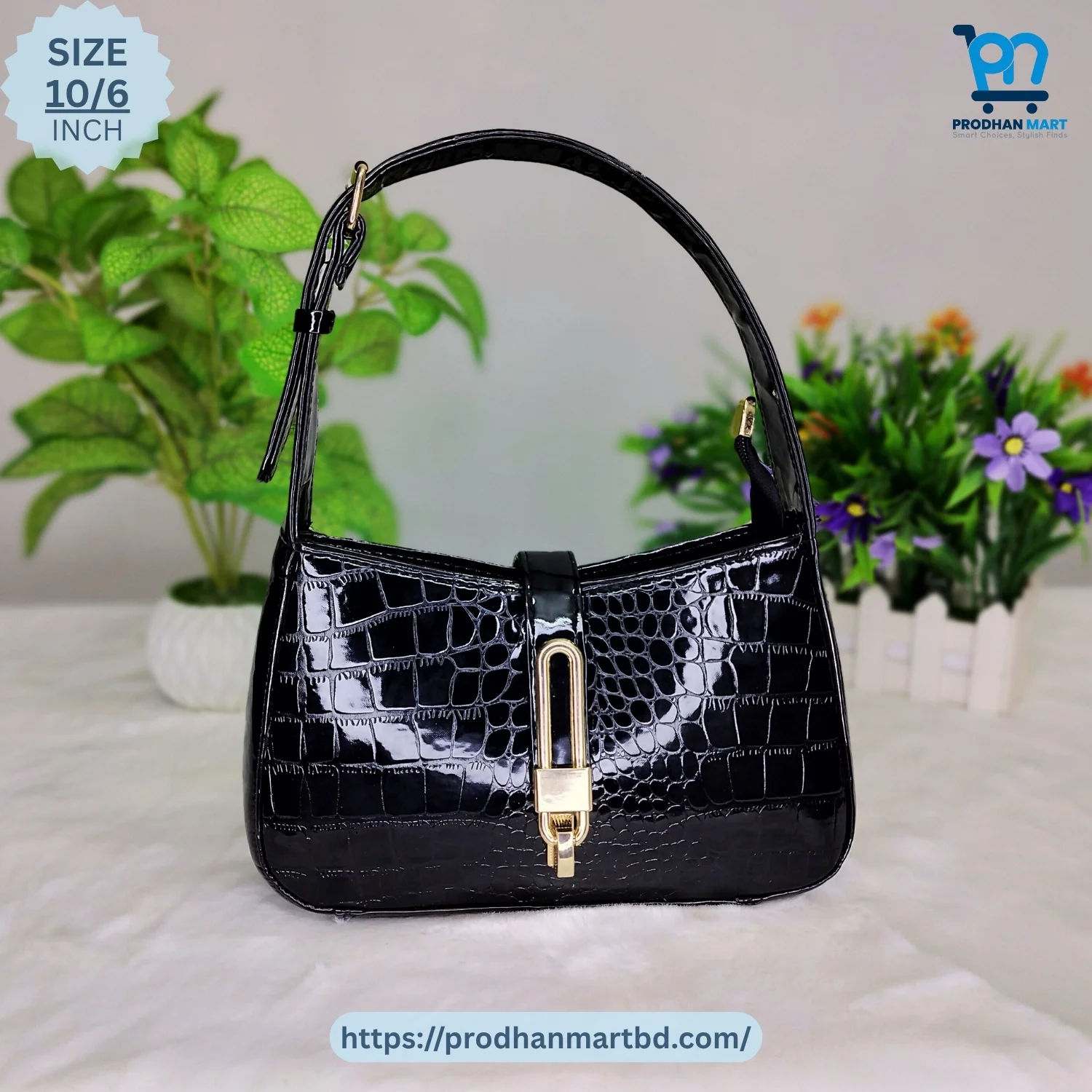 Classic Glossy Shoulder Bag (Black Color) Classic Glossy Shoulder Bag (Black Color)