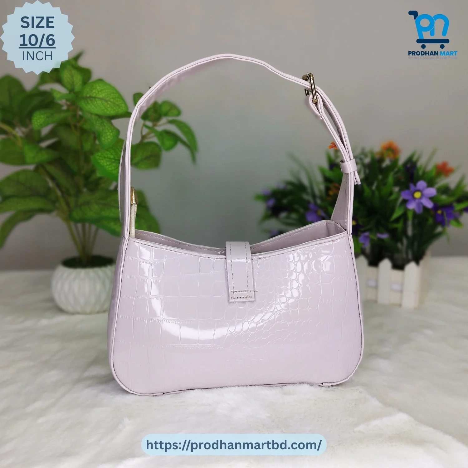 Classic Glossy Shoulder Bag (Light Lavender Color) Classic Glossy Shoulder Bag (Light Lavender Color)