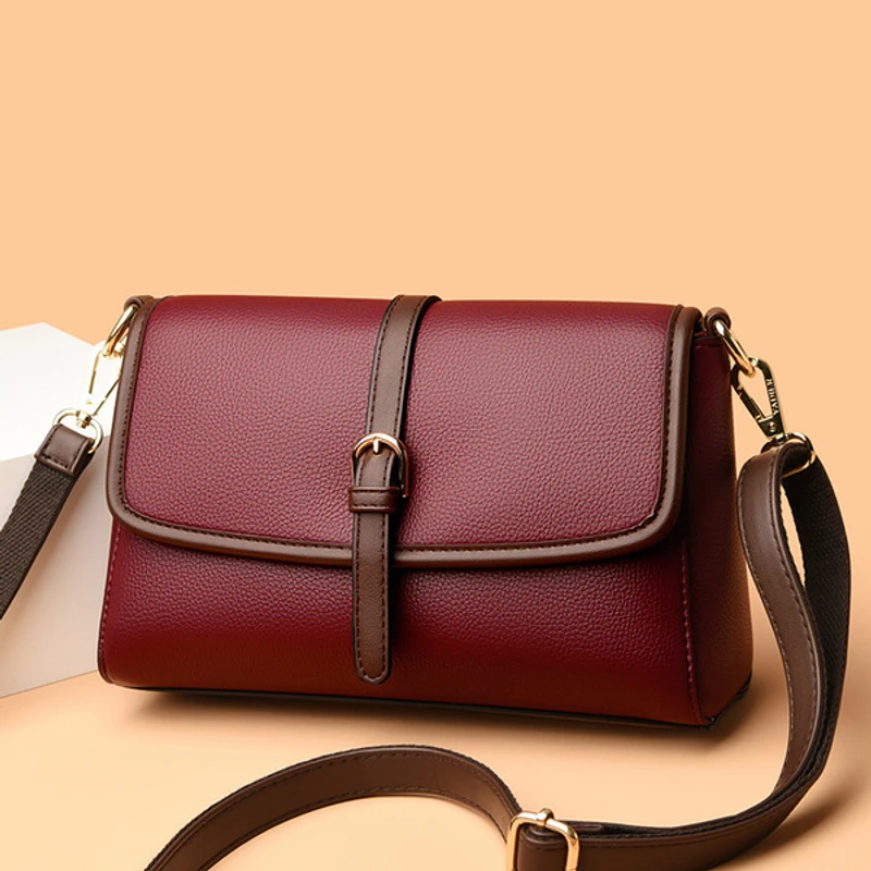 Soft PU Leather Handbag for Ladies (Maroon Color) Soft PU Leather Handbag for Ladies (Maroon Color)