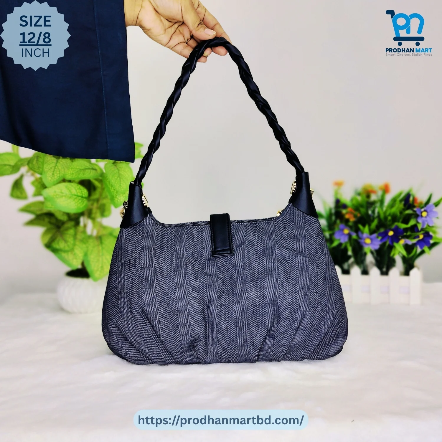 Elegant Chain Handle Shoulder Bag (Navy Blue Color) Elegant Chain Handle Shoulder Bag (Navy Blue Color)