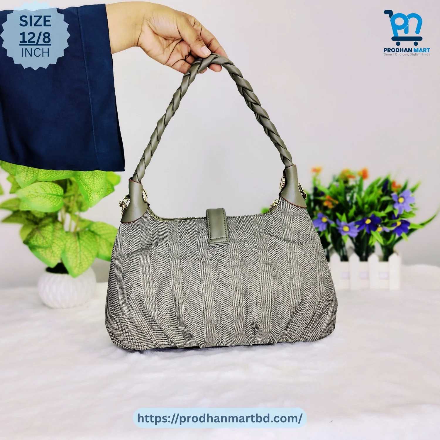 Elegant Chain Handle Shoulder Bag (Grayish Green Color) Elegant Chain Handle Shoulder Bag (Grayish Green Color)
