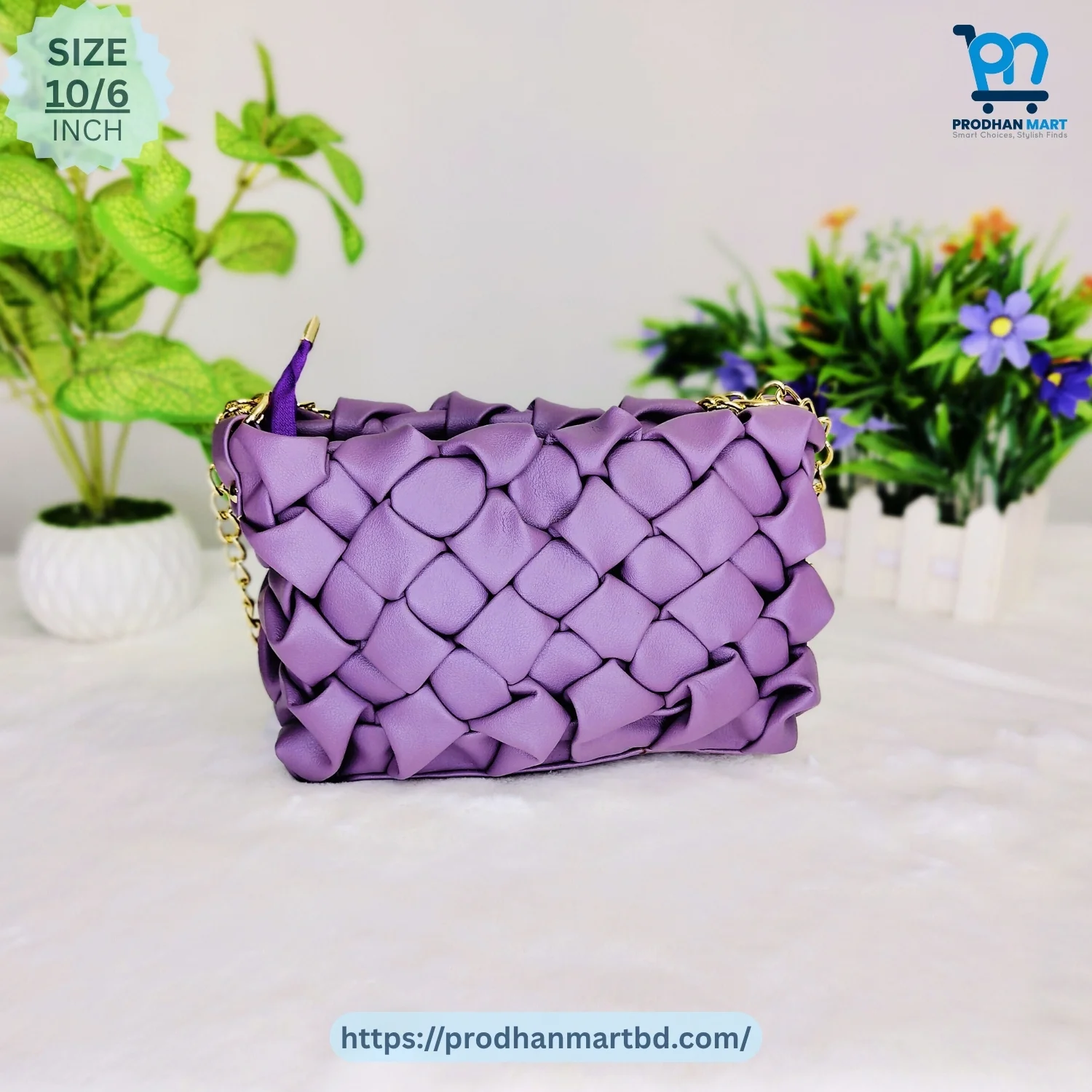Luxury Pearl Chain Shoulder Bag (Lavender Purple Color)