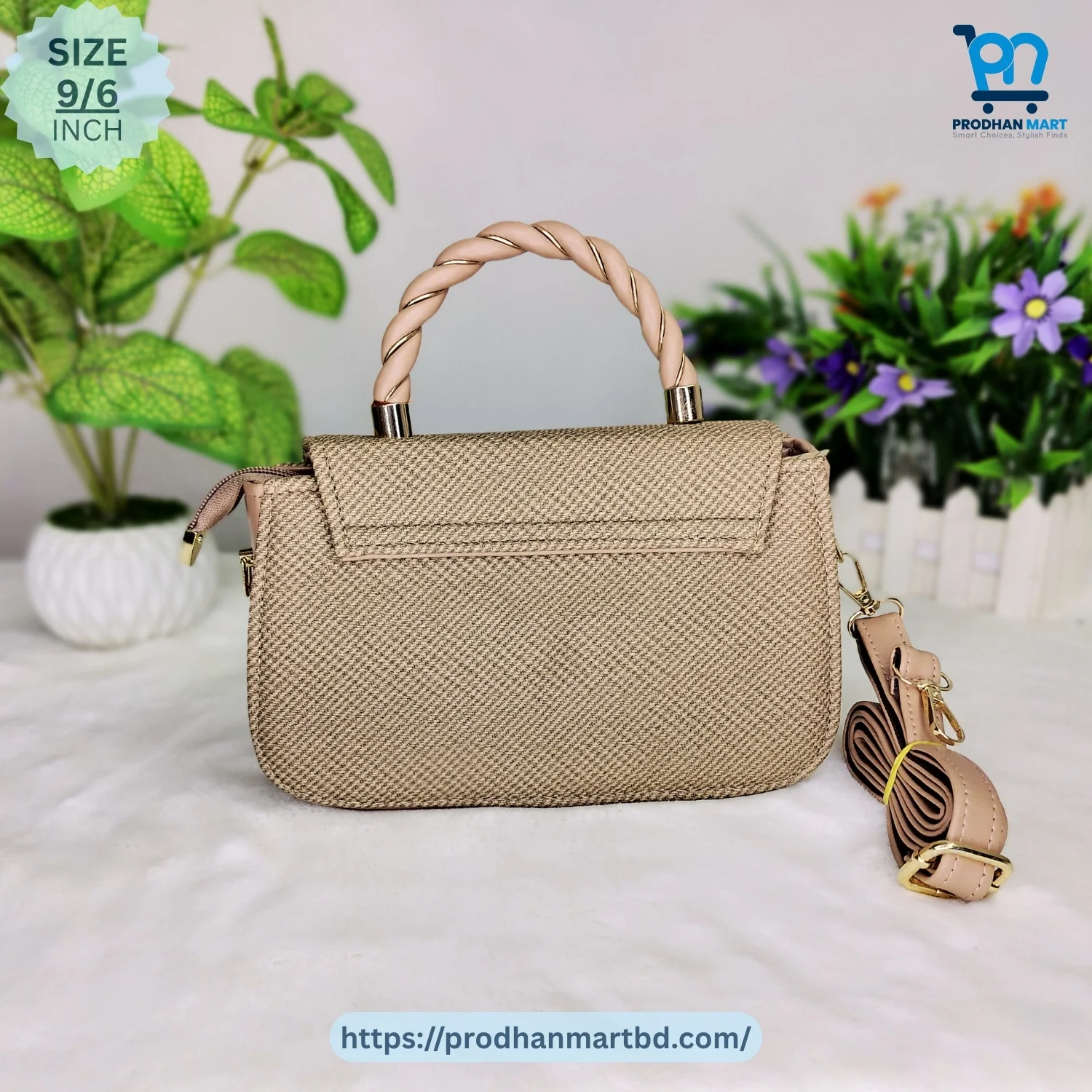 Elegant Twisted Handle Handbag (Beige Nude Color) Elegant Twisted Handle Handbag (Beige Nude Color)