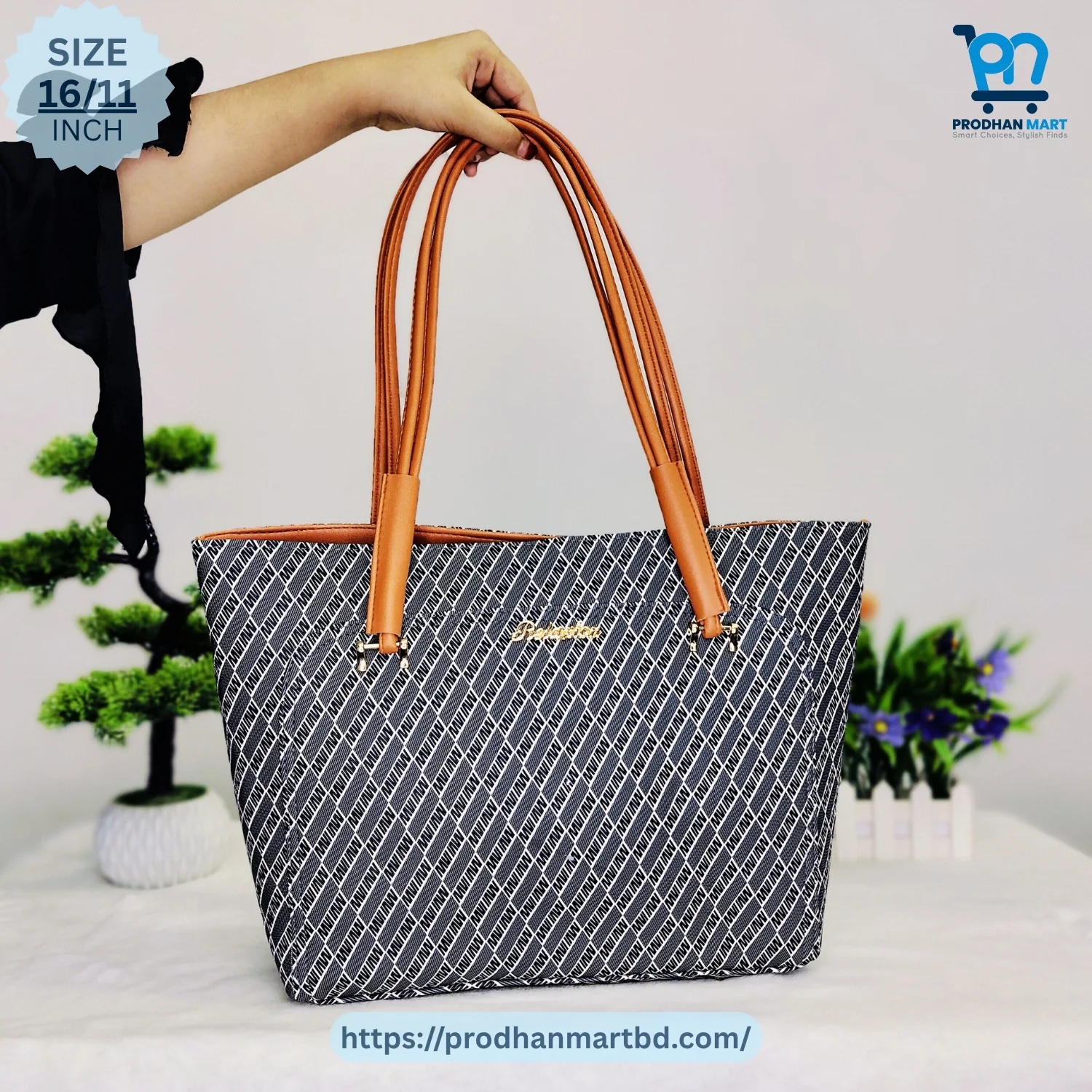 Premium Pattern Tote Bag (Black Color)