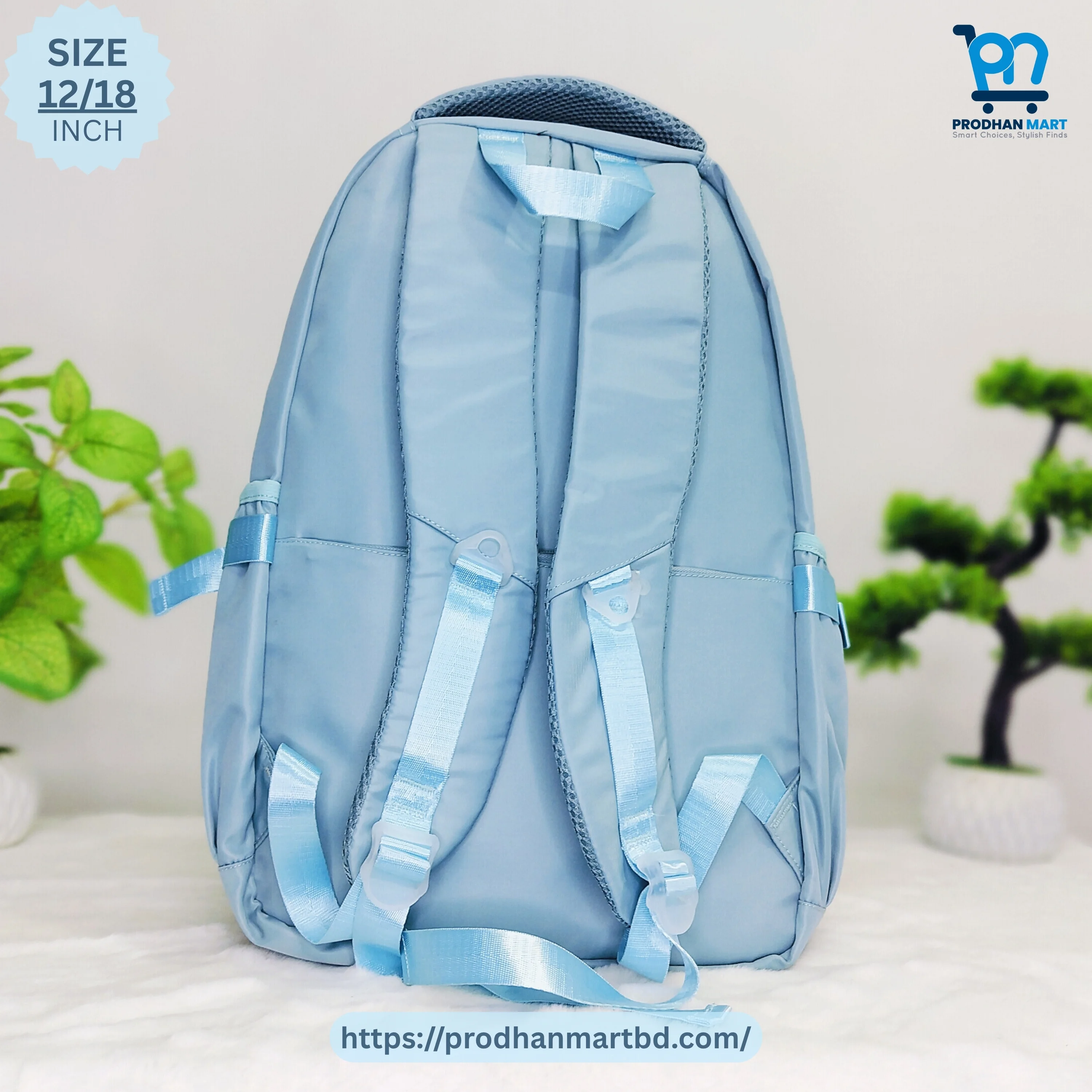 (Class 5-10) School Bag (Sky Blue Color)
