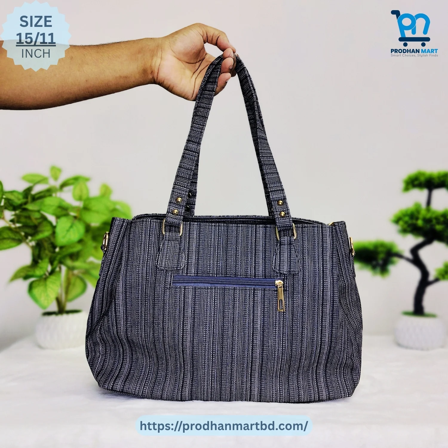 Stylish Golden Stripe Shoulder Bag (Black Color) Stylish Golden Stripe Shoulder Bag (Black Color)