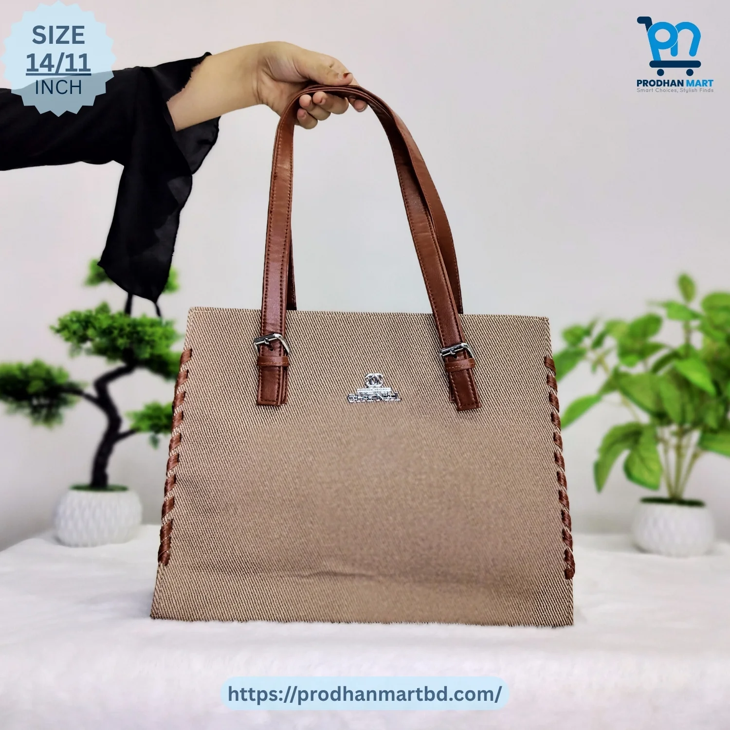 Classic Side-Stitched Handbag (Brown Color) Classic Side-Stitched Handbag (Brown Color)