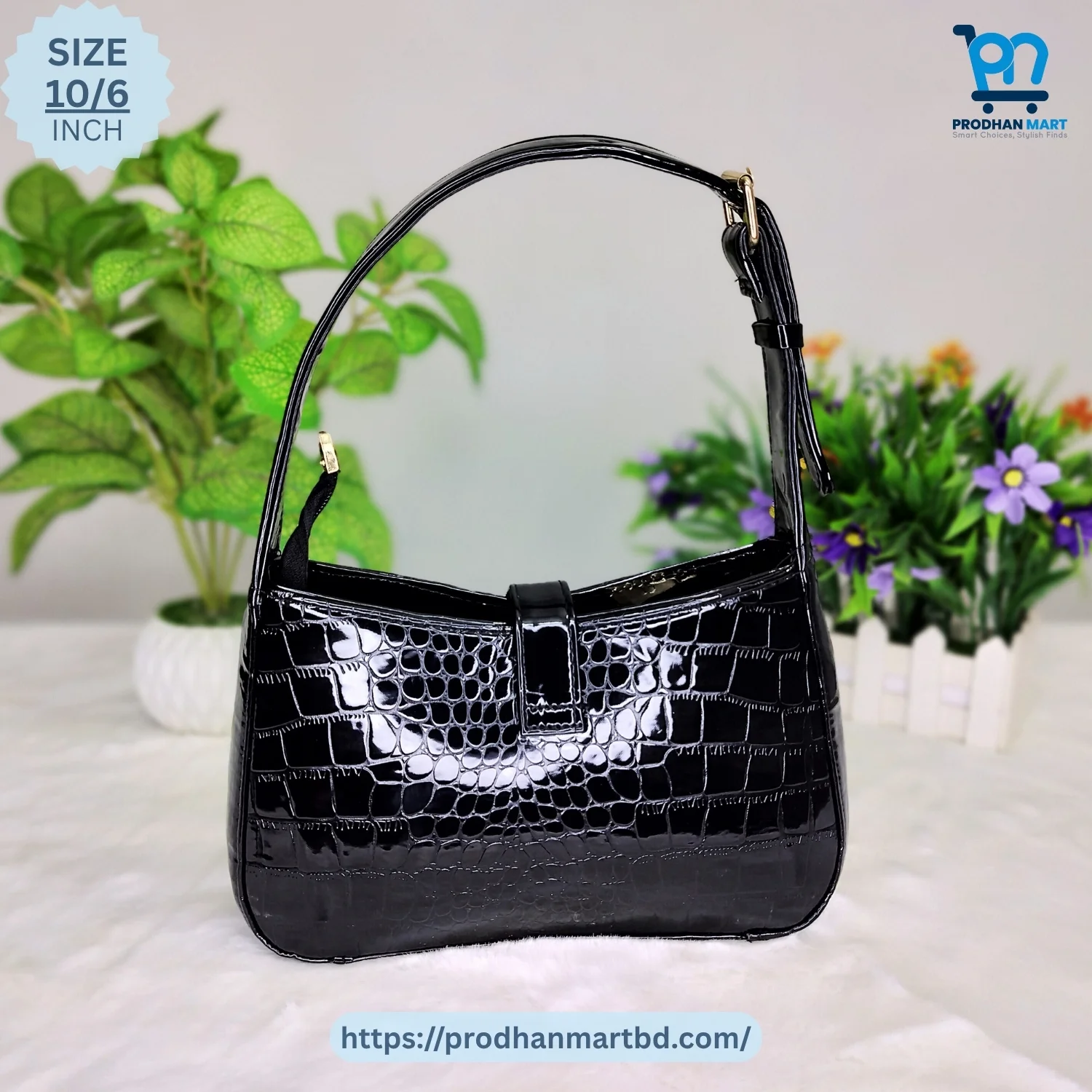 Classic Glossy Shoulder Bag (Black Color) Classic Glossy Shoulder Bag (Black Color)
