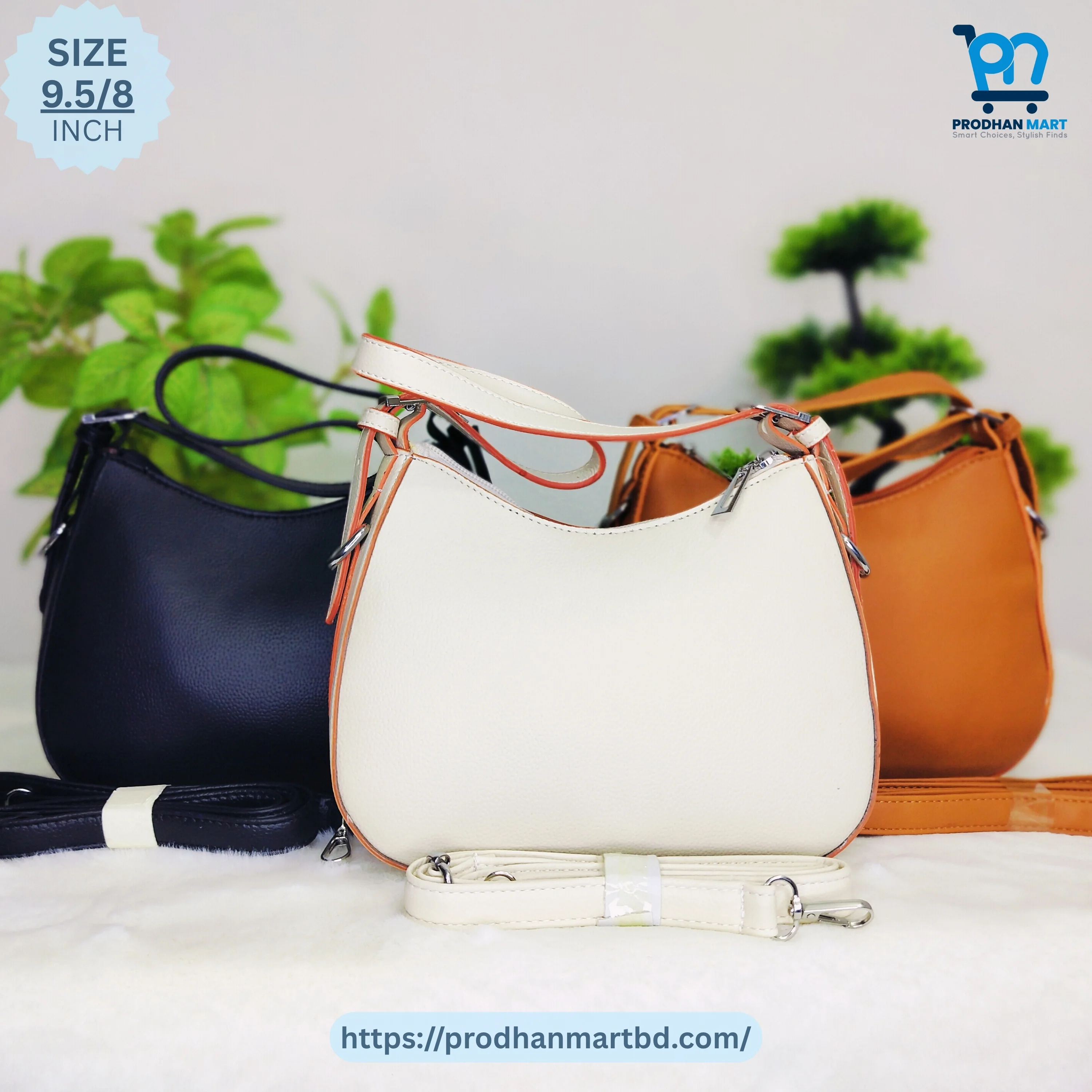 3 Color Combo Underarm Shoulder Bag (Off White, Black, Brown) 3 Color Combo Underarm Shoulder Bag (Off White, Black, Brown)