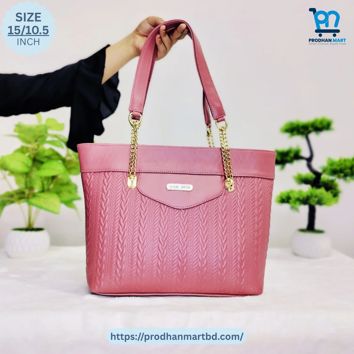 Luxury Chain Handle Handbag (Pink Color) Luxury Chain Handle Handbag (Pink Color)