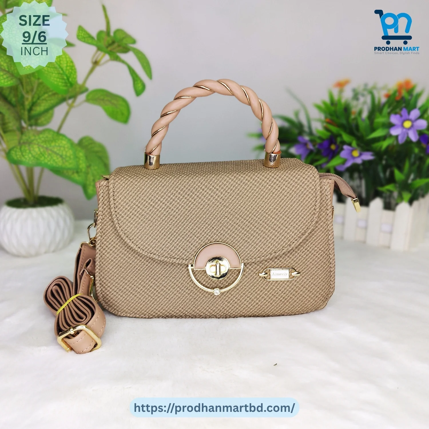 Elegant Twisted Handle Handbag (Beige Nude Color) Elegant Twisted Handle Handbag (Beige Nude Color)