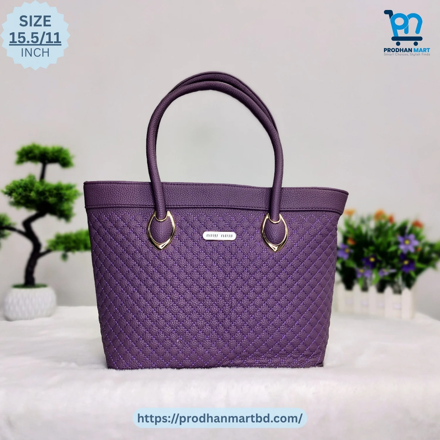 Luxury Quilted Tote Bag (Purple Color) Luxury Quilted Tote Bag (Purple Color)
