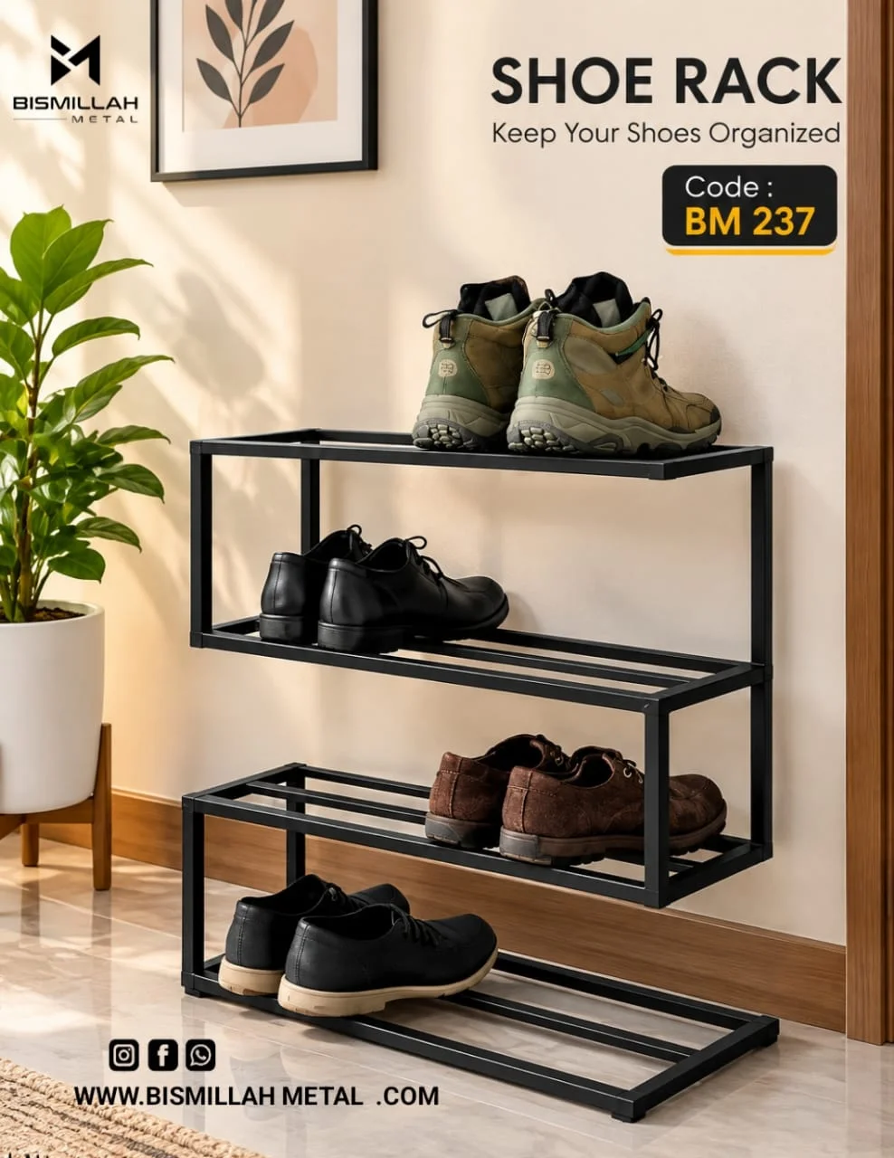  Smart Metal Shoe Rack - BM237