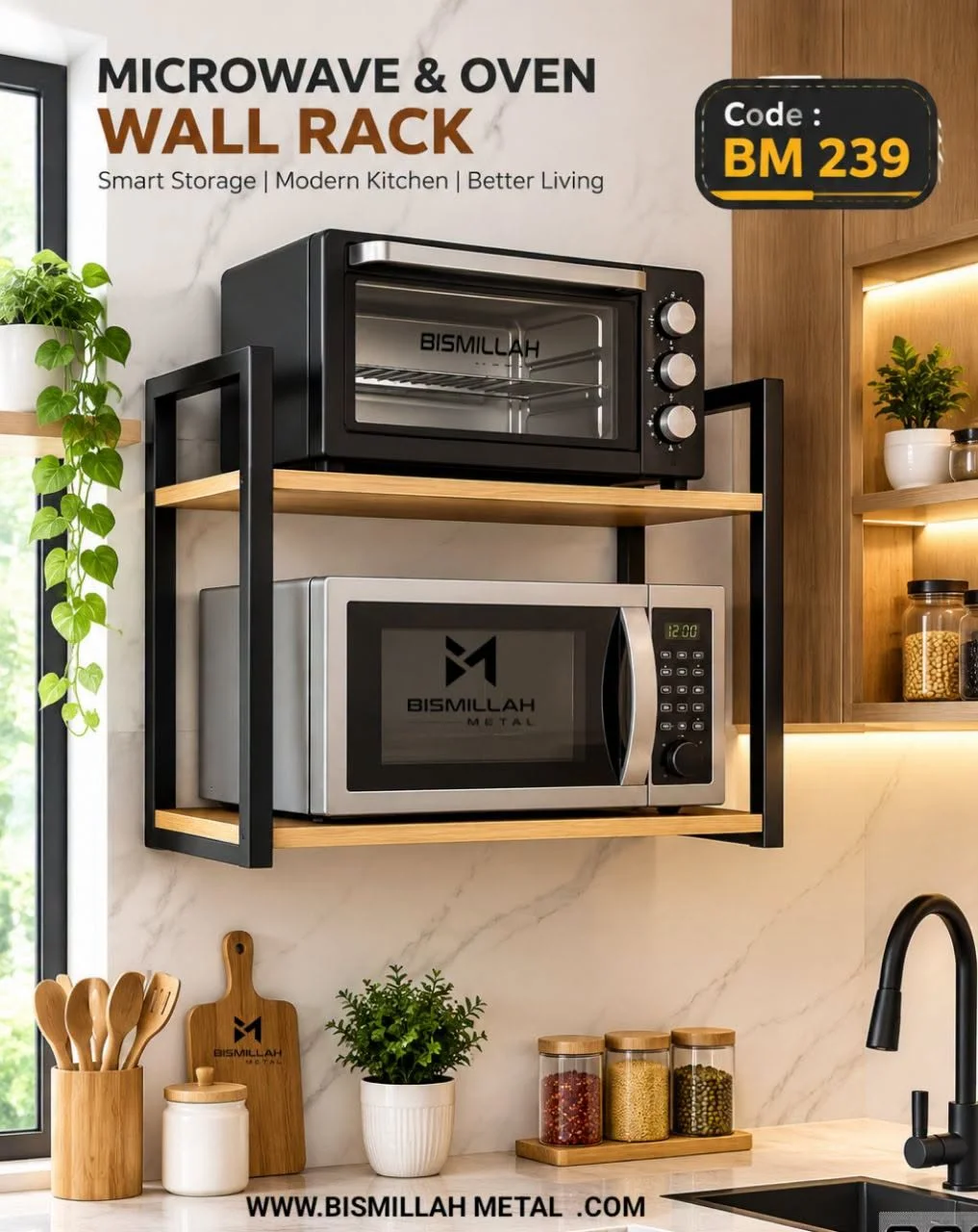 Microwave & Oven Wall Rack - BM239