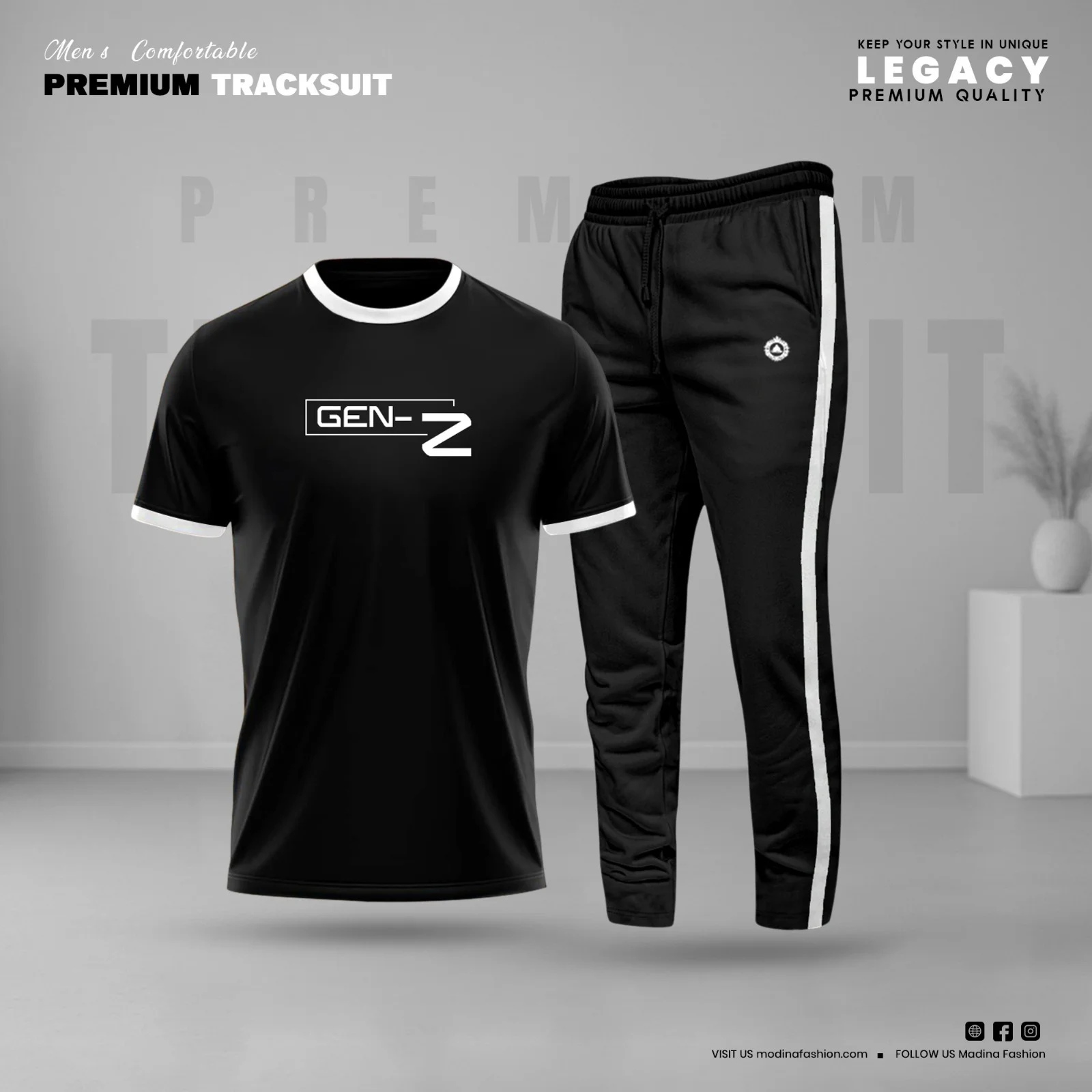 Stylish Sports Track Suit 2 pcs full Set