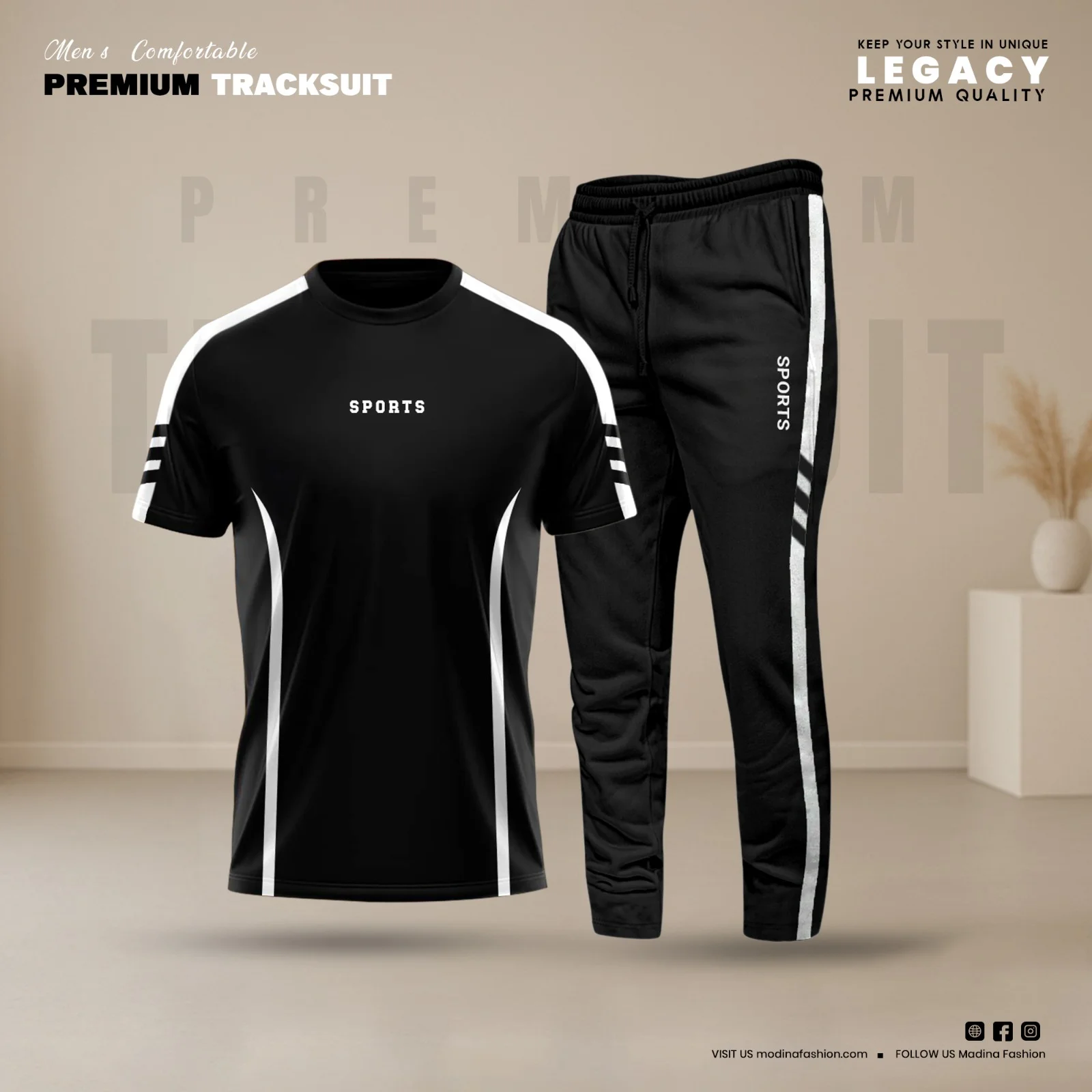 Stylish Sports Track Suit 2 pcs full Set